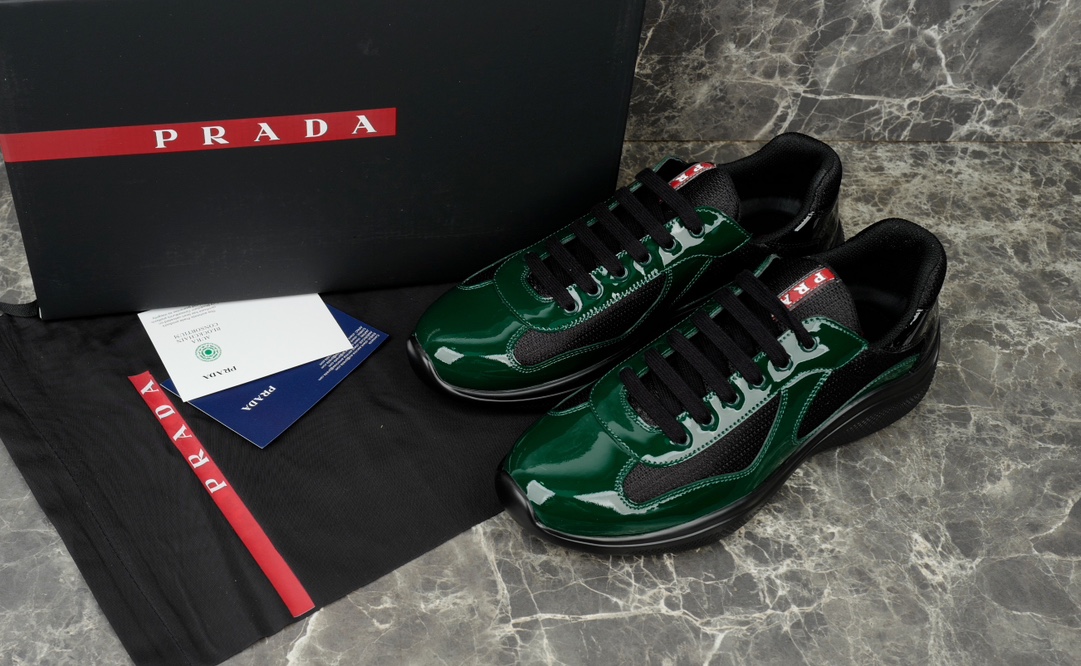 Prada America's Cup Green Sneakers With Metallic Fabric Accents 1 i1731219541 5118 7