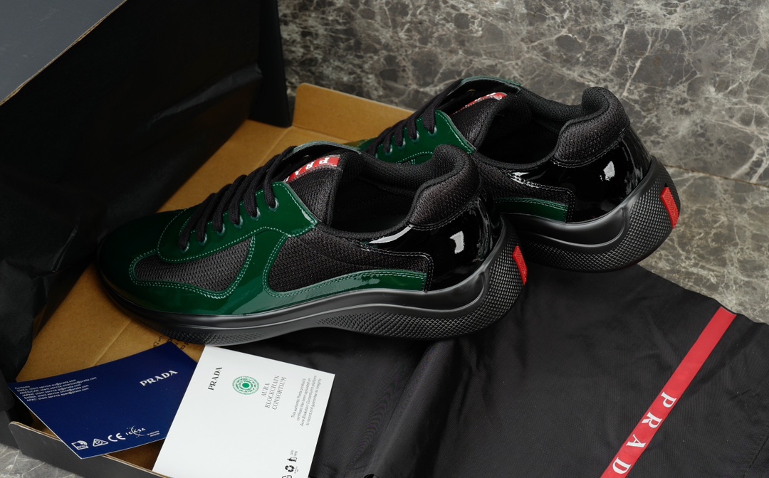 Prada America's Cup Green Sneakers With Metallic Fabric Accents 8 i1731219541 5480 4