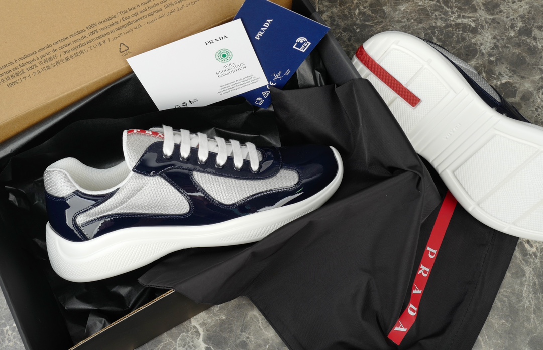 Prada America's Cup Sneakers with Metallic Fabric Inserts - Stylish & Iconic 4 i1731220018 528 0