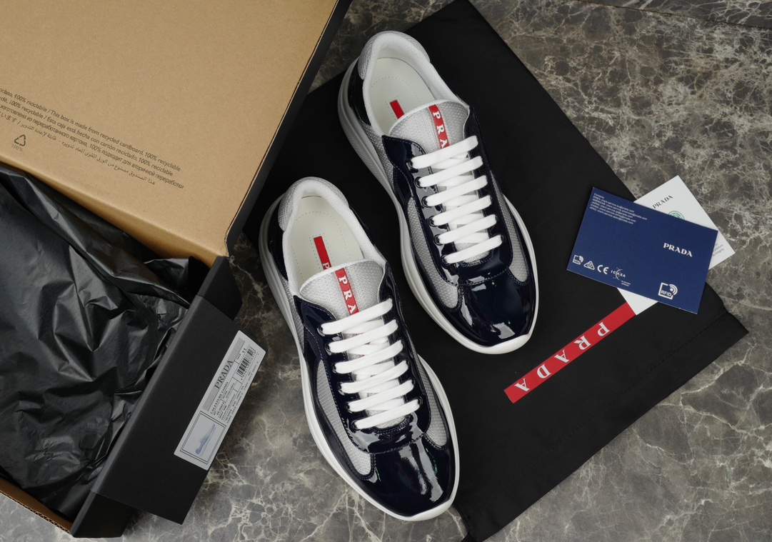 Prada America's Cup Sneakers with Metallic Fabric Inserts - Stylish & Iconic 3 i1731220021 6760 0