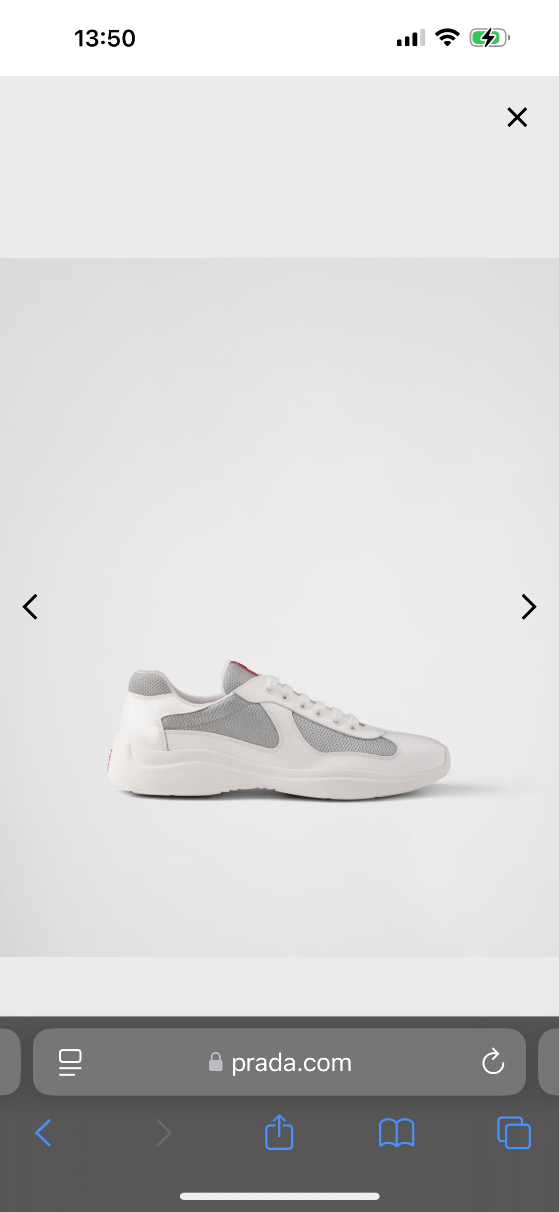 Prada America's Cup Sneakers with Metallic Fabric Inserts, White 2 i1739512636 8127 4
