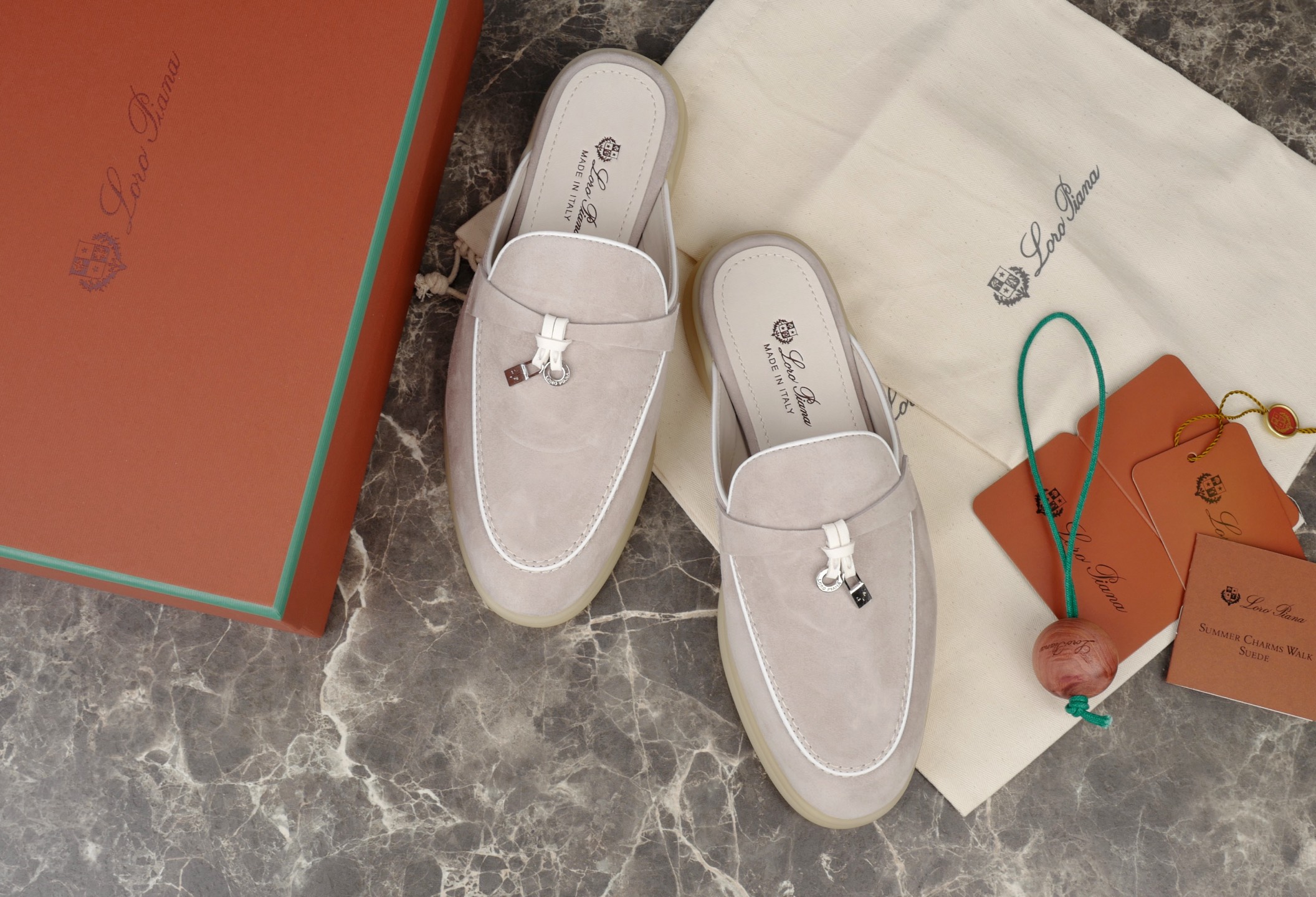 Loro Piana Summer Charms Walk Suede Moccasin Slides in Gray 3 i1740392763716 9969 0 1