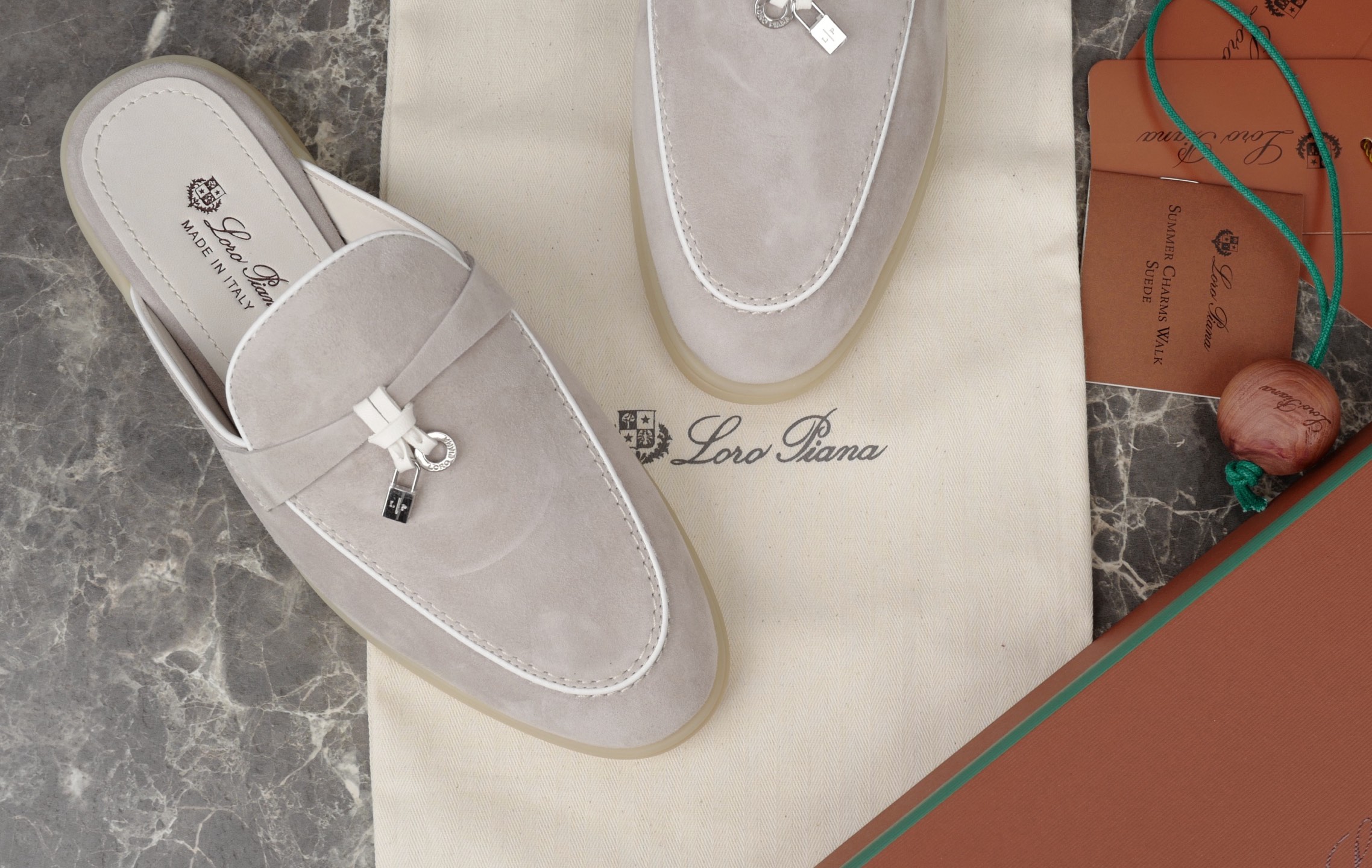 Loro Piana Summer Charms Walk Suede Moccasin Slides in Gray 6 i1740392763742 4856 0 4