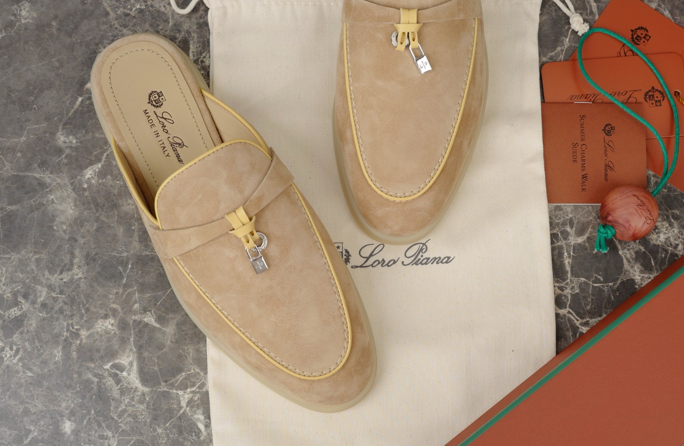 Loro Piana Summer Charms Walk Suede Moccasin Mule with My Charms Pendant 6 i1740392797275 3638 0 4