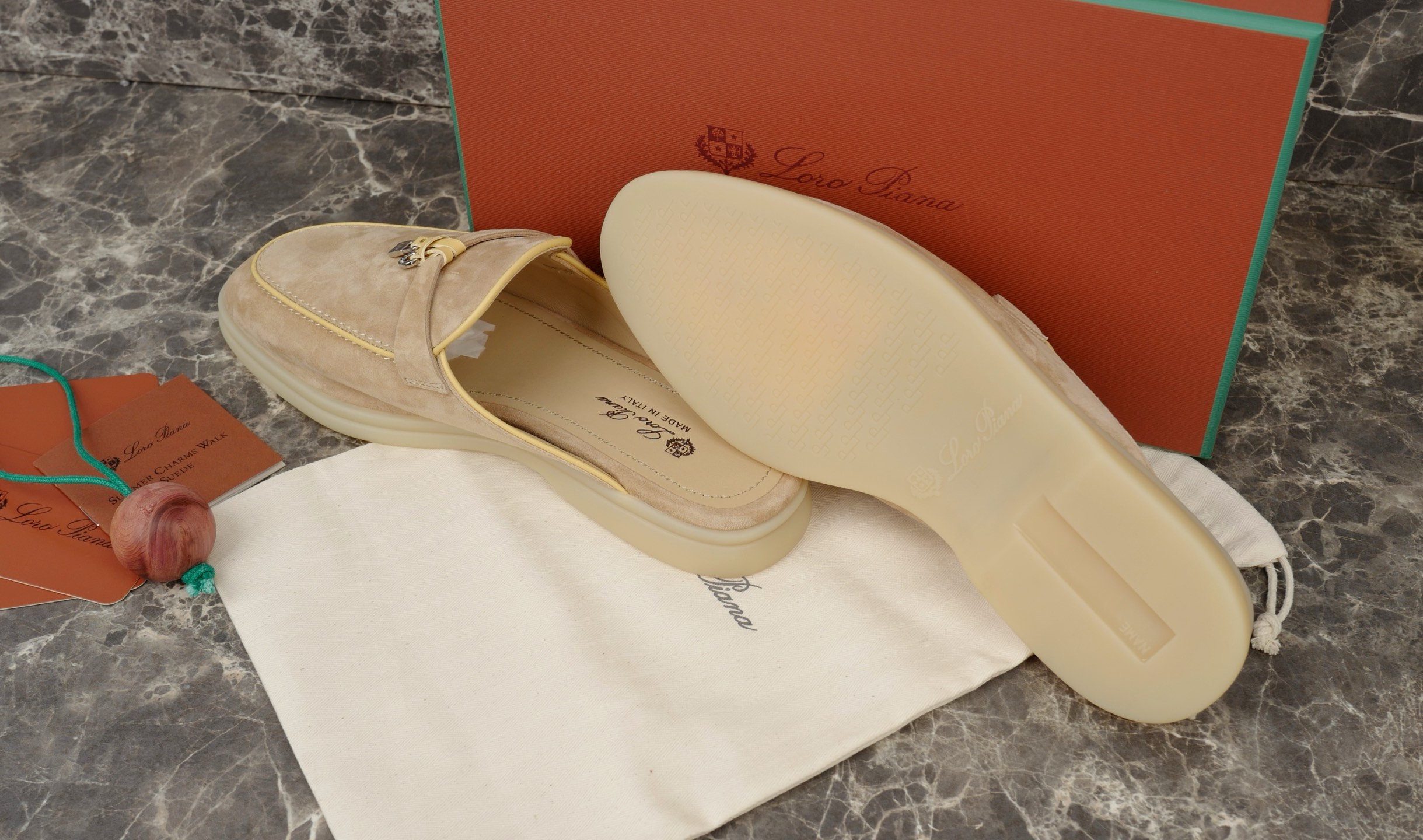 Loro Piana Summer Charms Walk Suede Moccasin Mule with My Charms Pendant 7 i1740392797310 8622 0 5