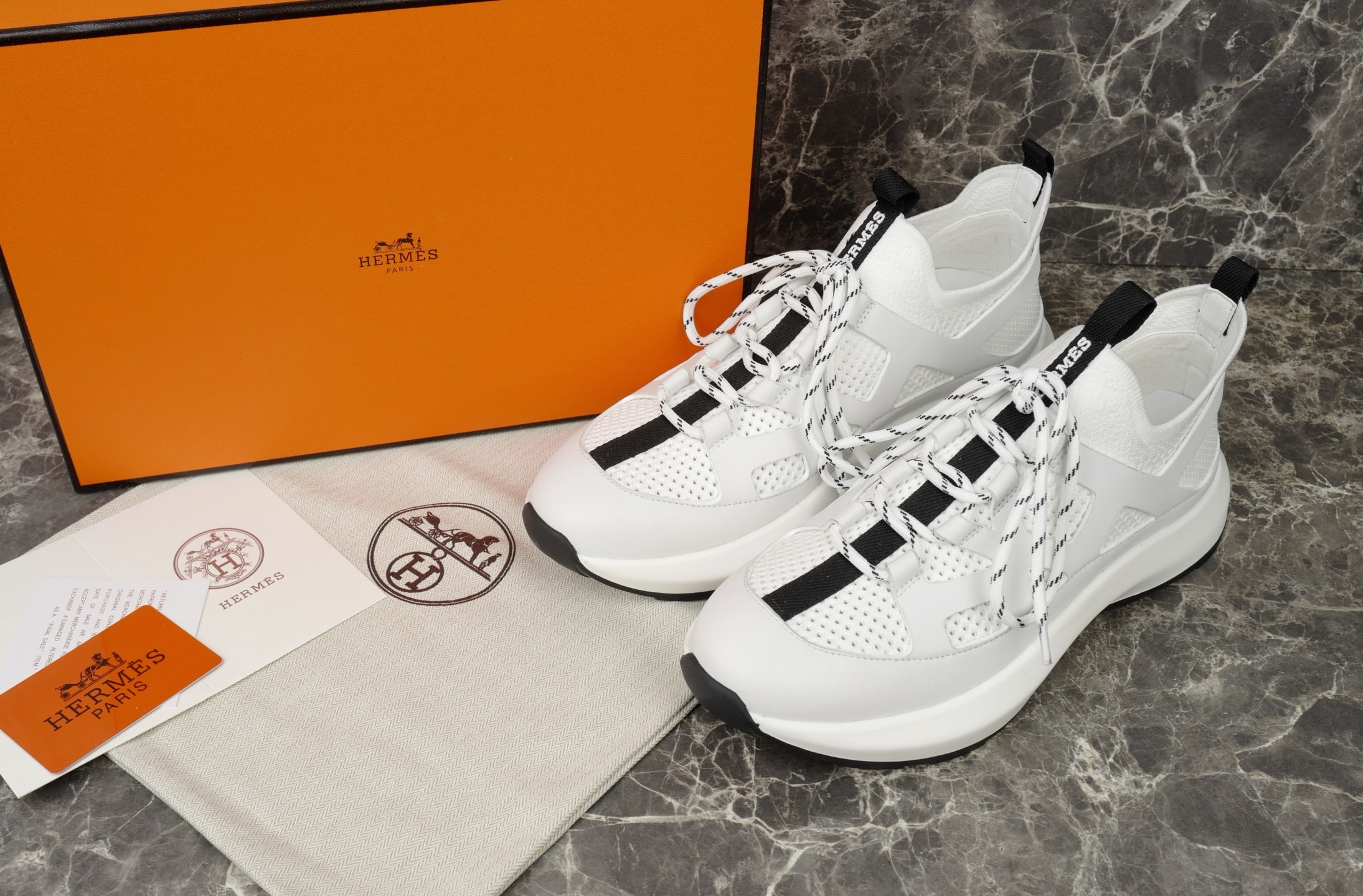Hermes White Knit and Calfskin Sneakers with Geometric Openwork Details 2 i1743937975496 4777 0 0