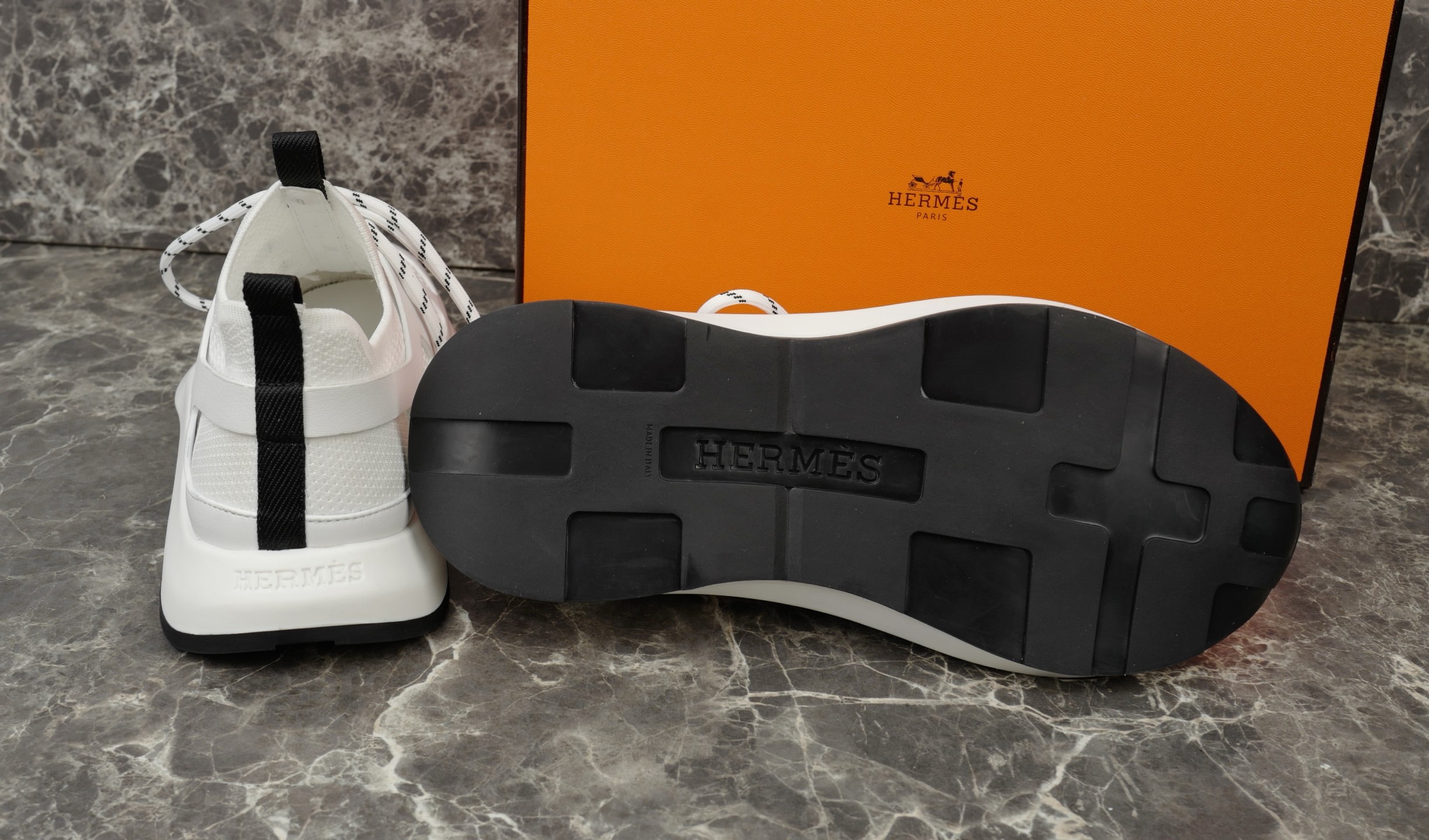 Hermes White Knit and Calfskin Sneakers with Geometric Openwork Details 10 i1743938101132 1126 0 8