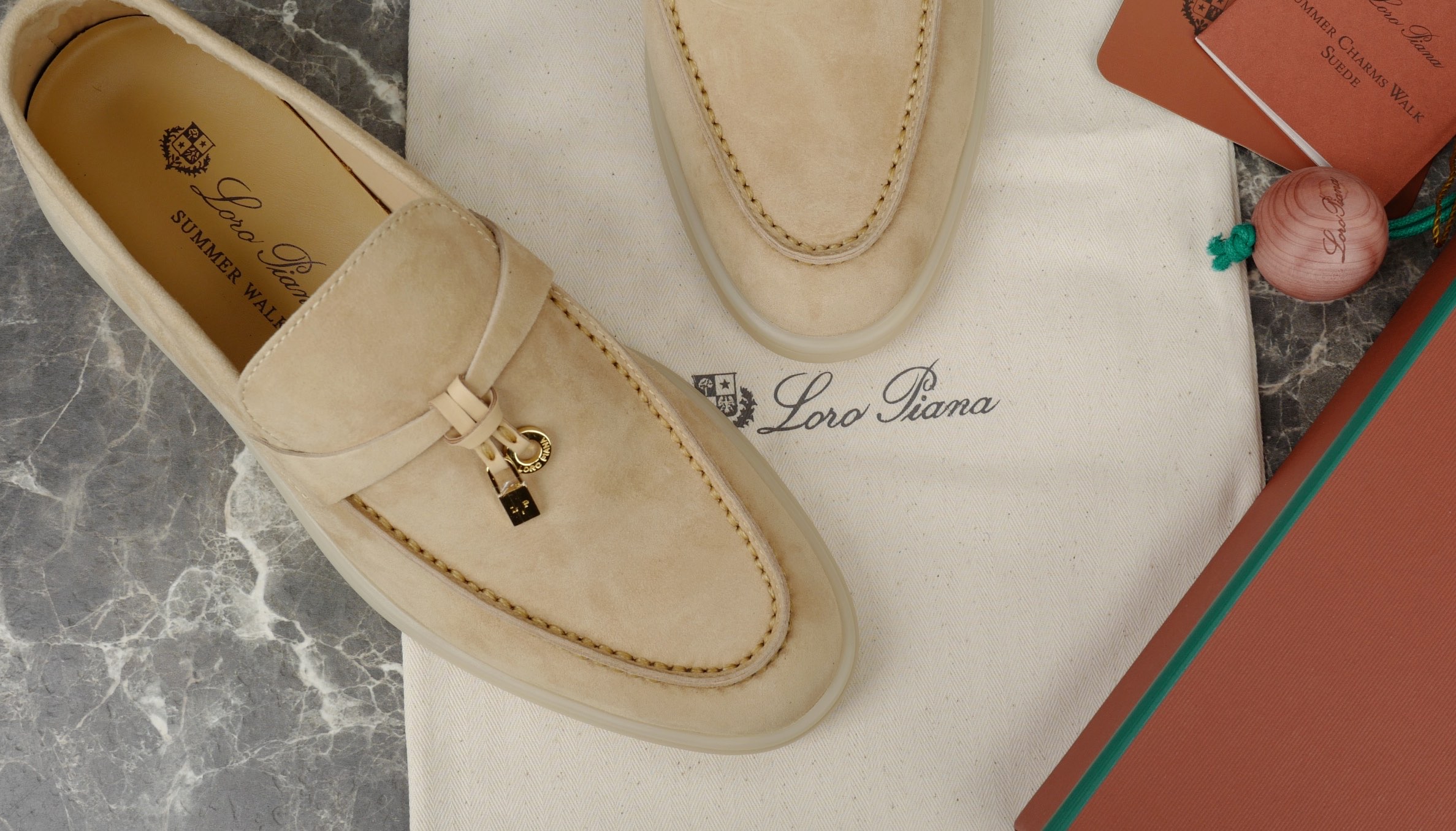 Loro Piana Summer Charms Walk Suede Loafers - Stain Resistant, Iconic Charms 6 i1744720290633 1690 0 4