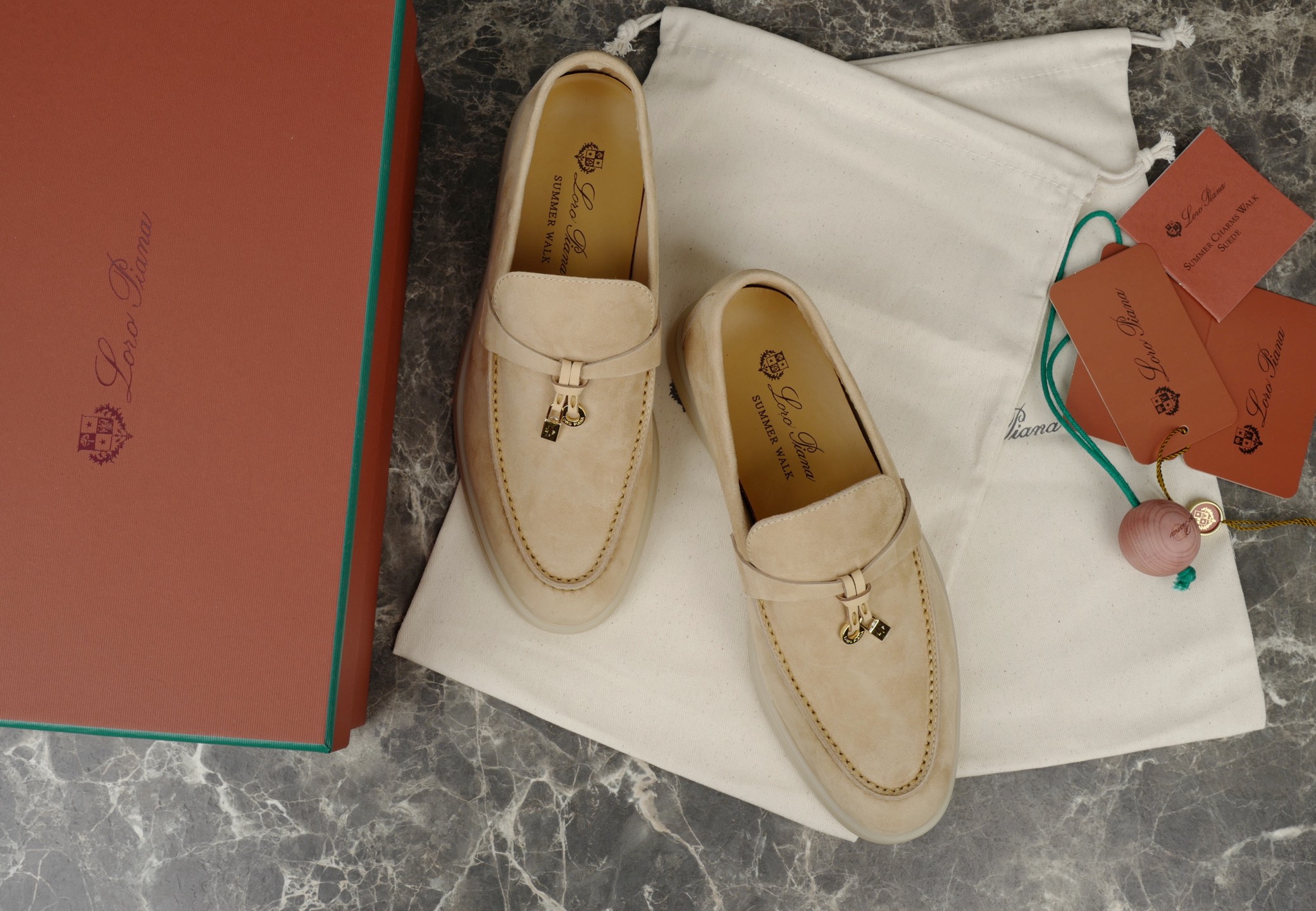 Loro Piana Summer Charms Walk Suede Loafers - Stain Resistant, Iconic Charms 4 i1744720290655 8901 0 2