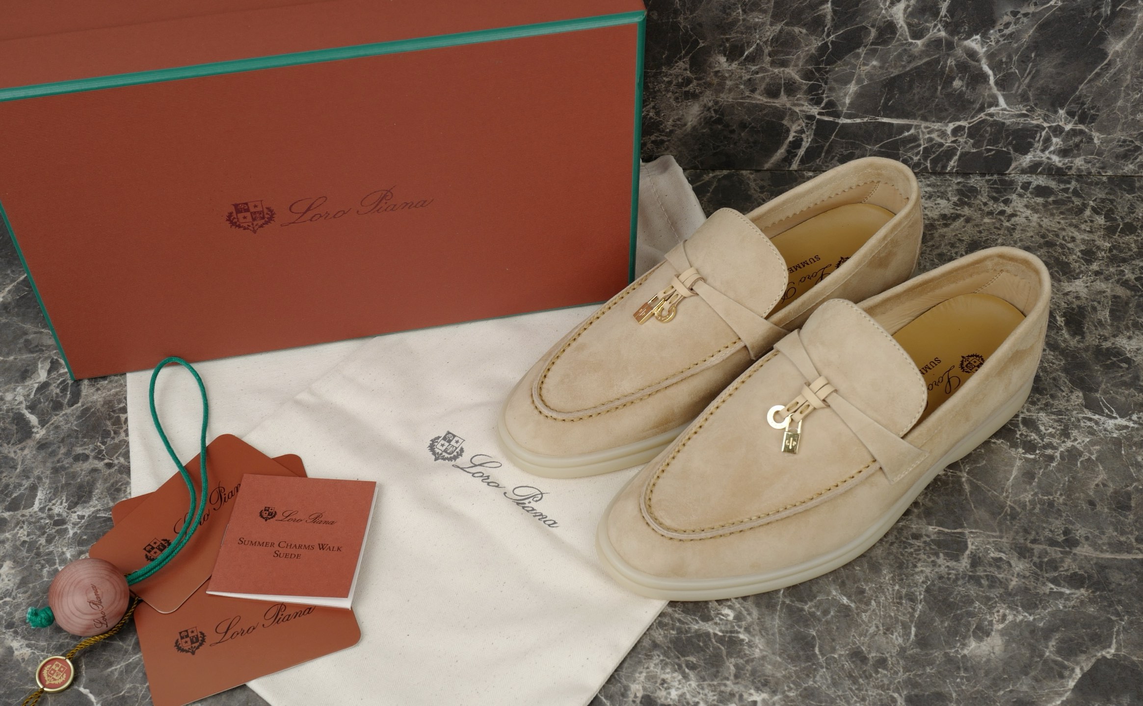 Loro Piana Summer Charms Walk Suede Loafers - Stain Resistant, Iconic Charms 2 i1744720290661 5061 0 0