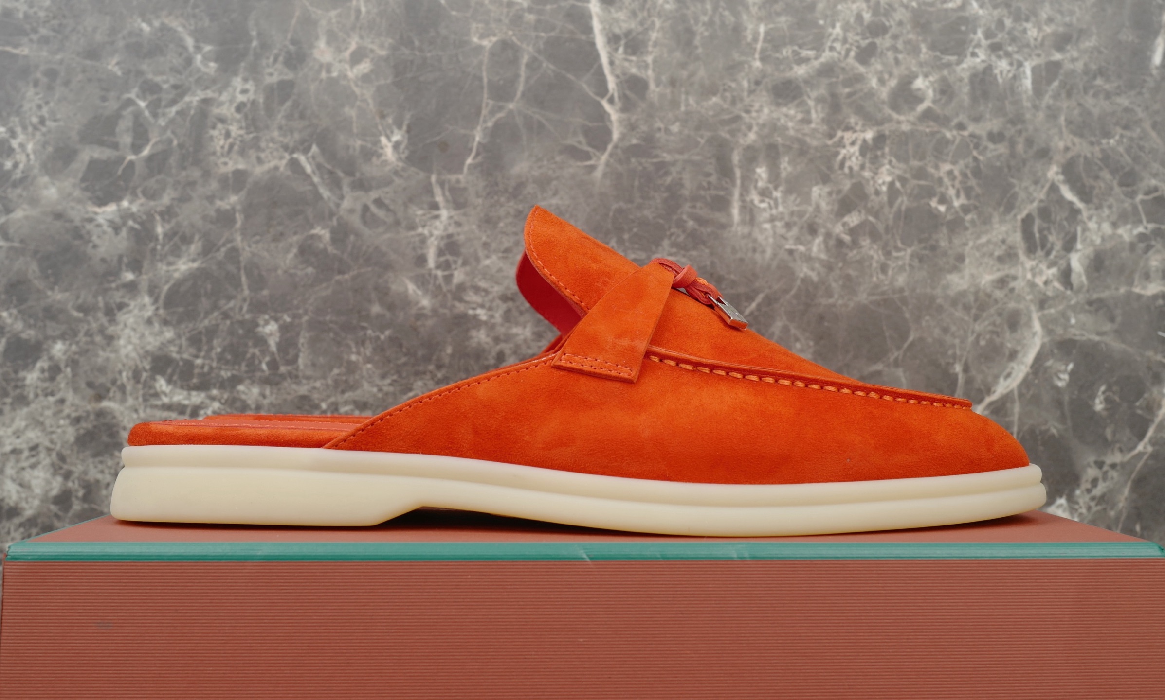 Loro Piana Summer Charms Walk Suede Moccasin Mules - Orange 5 i1744721831373 2259 0 3
