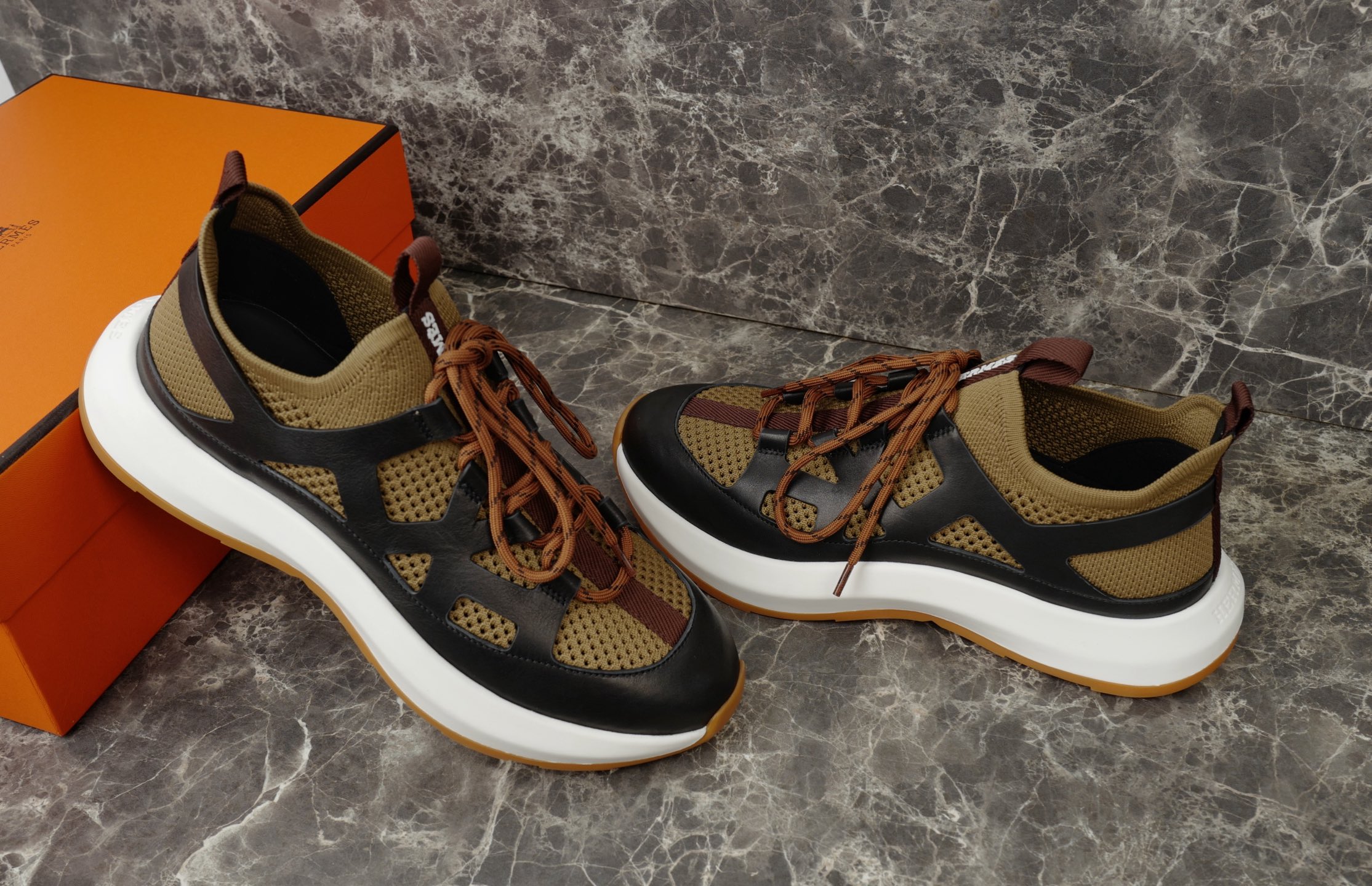 Hermes Knitted Calfskin Sneakers with Geometric Cut-Out Details, Model 622540 9 i1745237839934 8954 0 7