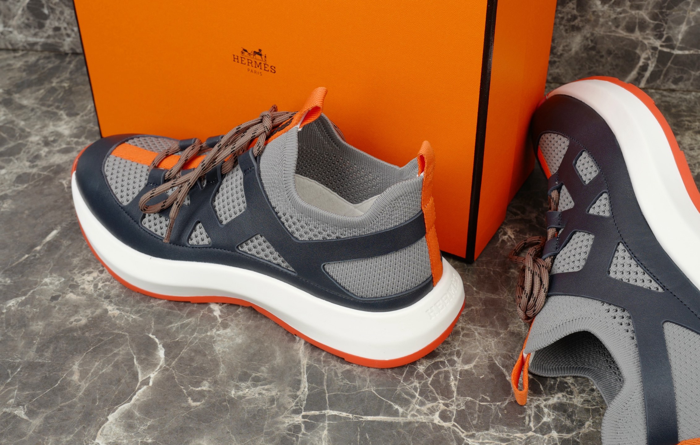 Hermes Knitted Calfskin Sneakers with Geometric Openwork Details - Modern Style 8 i1745237903443 7595 0 6