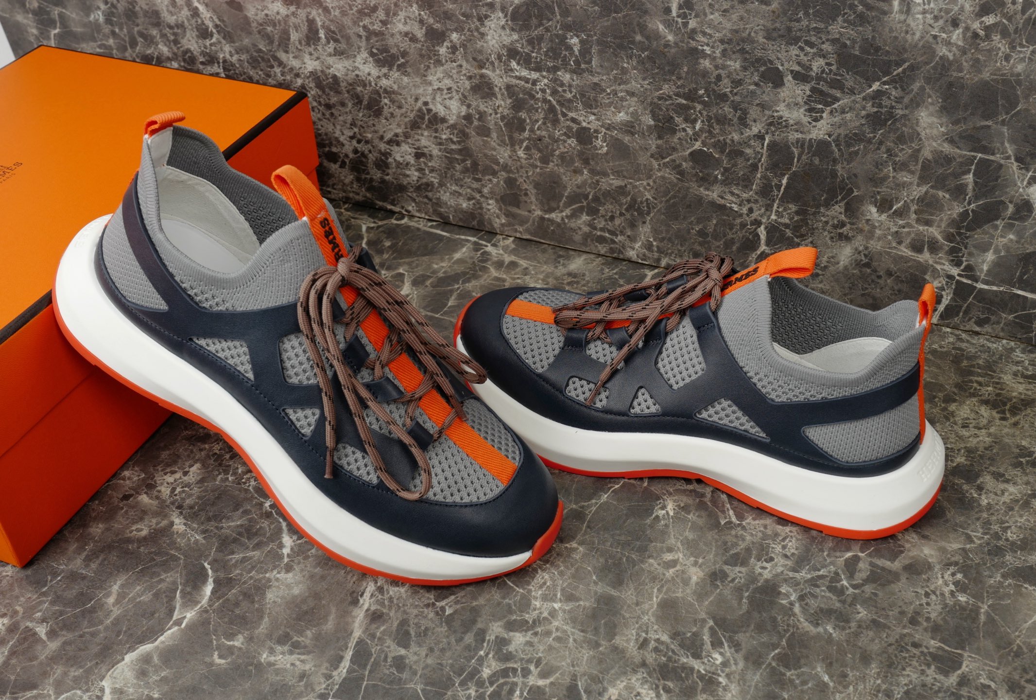 Hermes Knitted Calfskin Sneakers with Geometric Openwork Details - Modern Style 9 i1745237903461 637 0 7