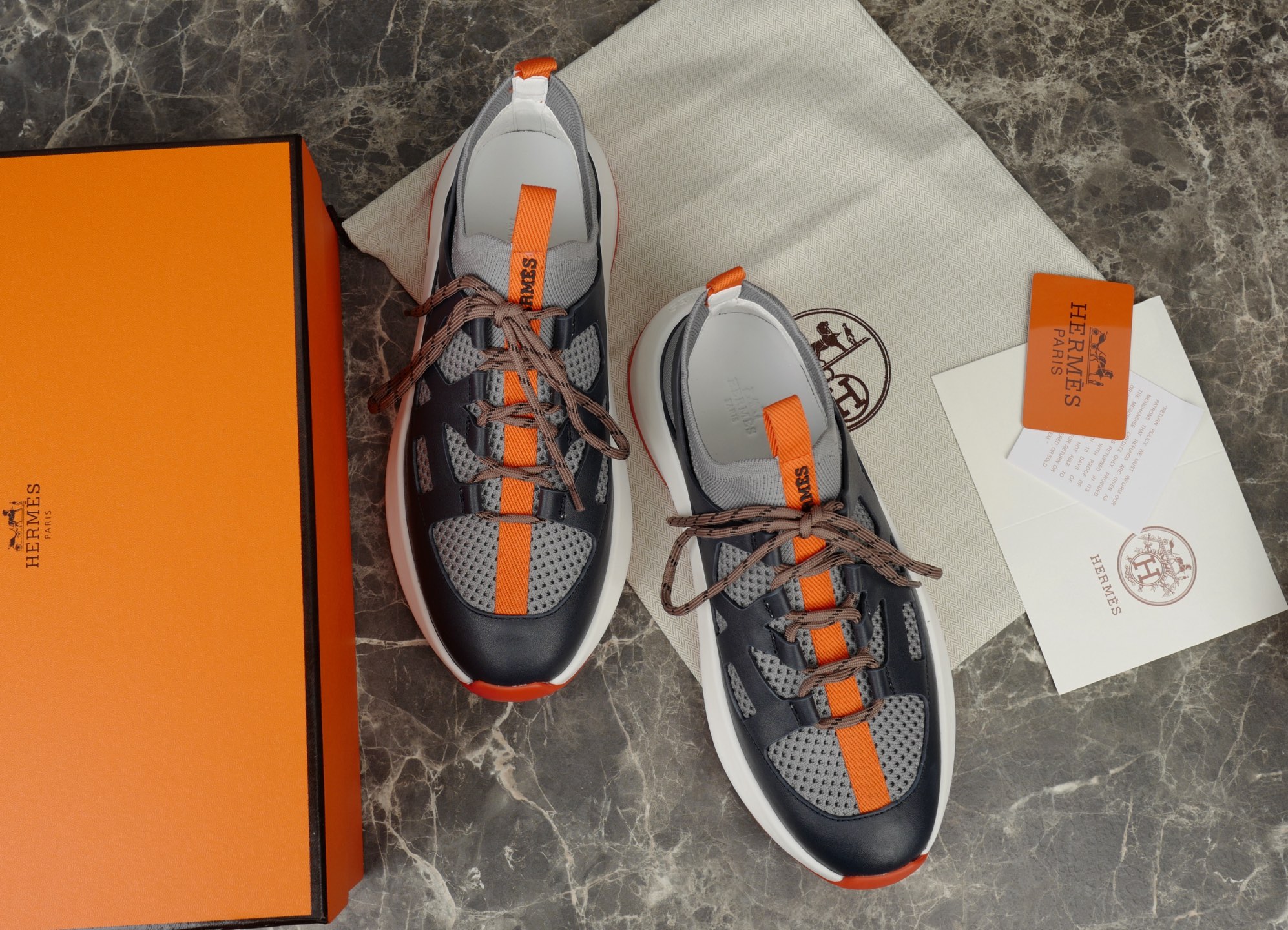 Hermes Knitted Calfskin Sneakers with Geometric Openwork Details - Modern Style 4 i1745237903480 5554 0 2