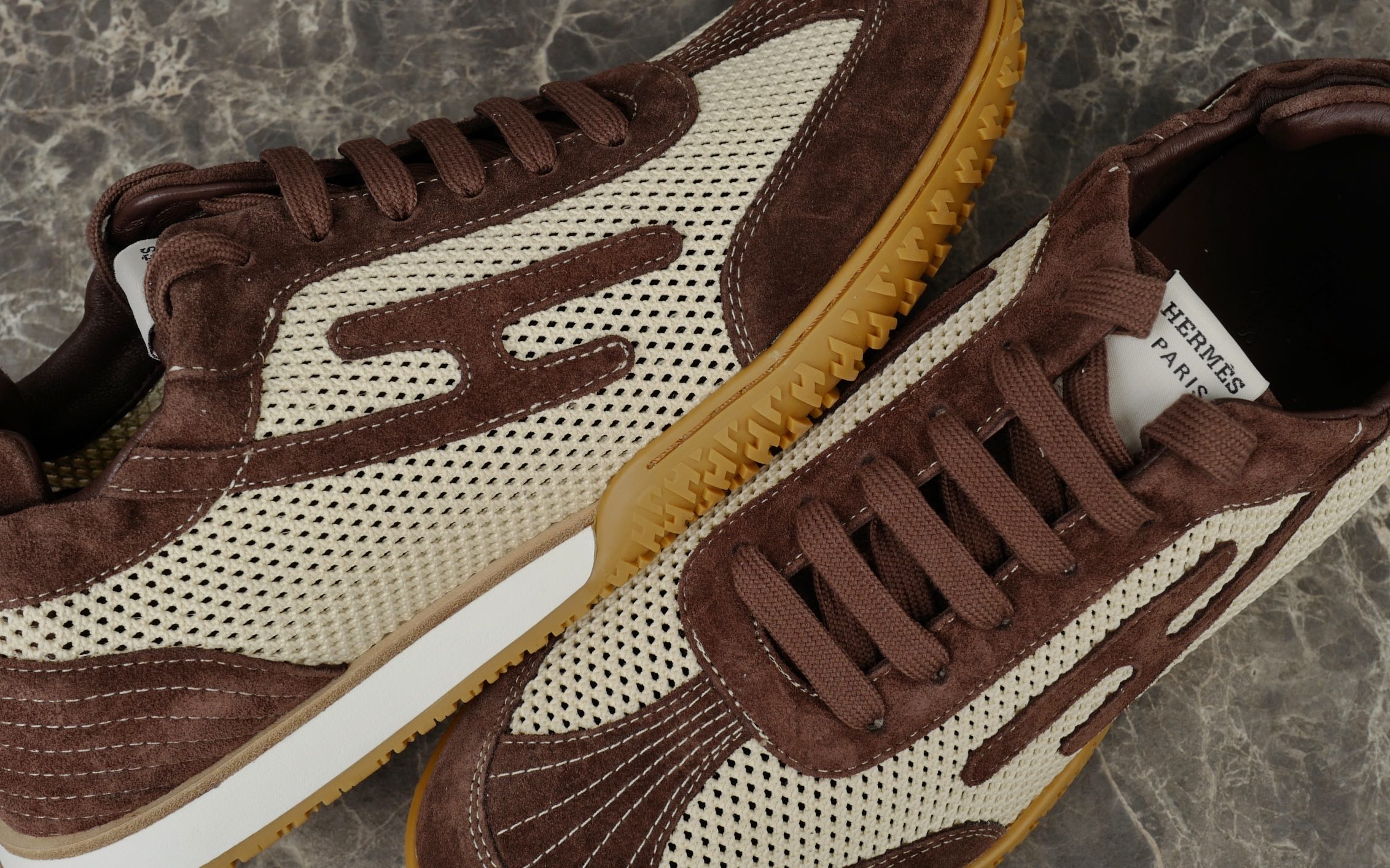 Hermes Suede Goat Skin Sneakers with Contrasting 'H' Detail - Retro Look 6 i1745583444145 1738 0 4