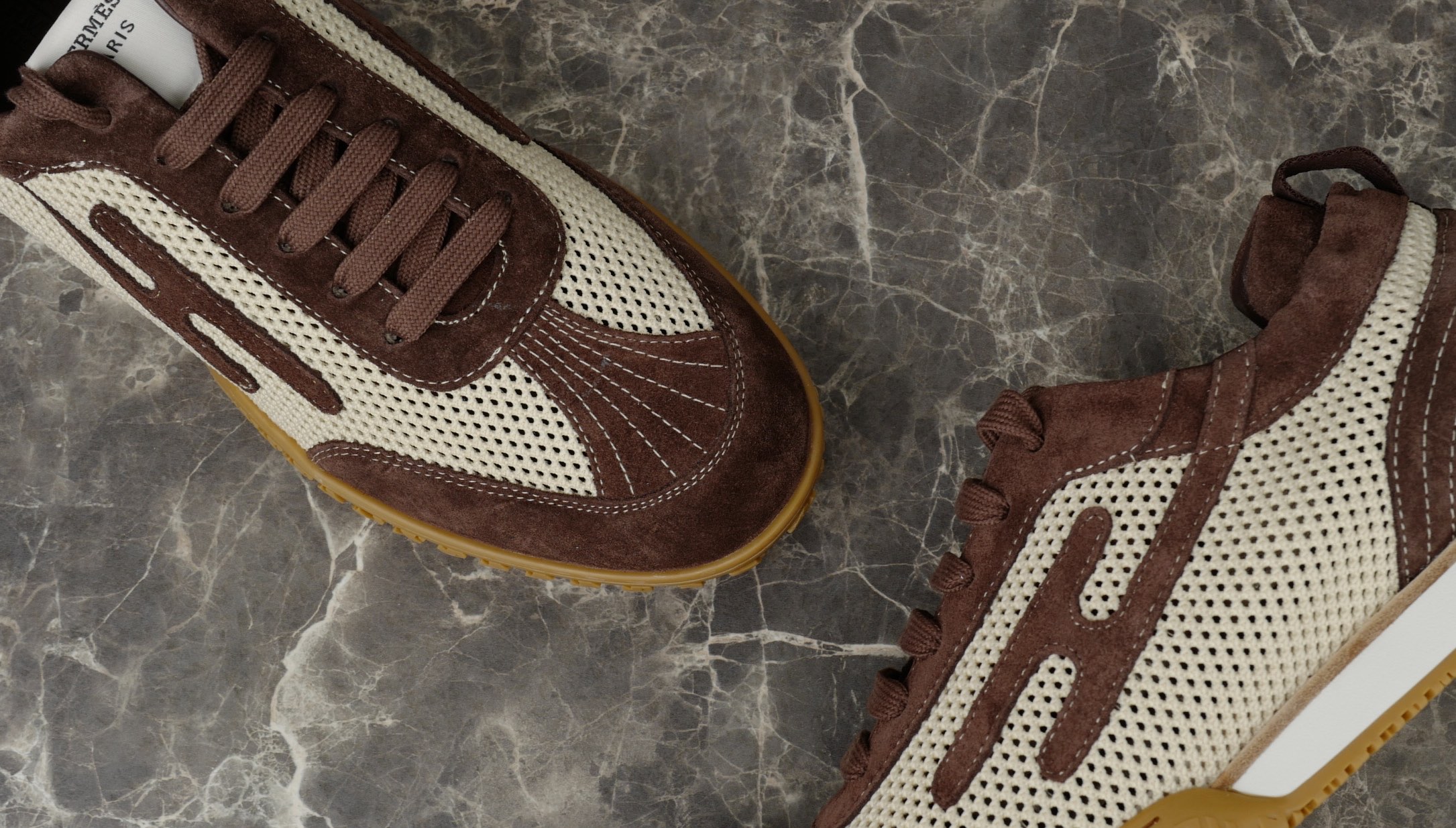 Hermes Suede Goat Skin Sneakers with Contrasting 'H' Detail - Retro Look 7 i1745583445675 1770 0 5