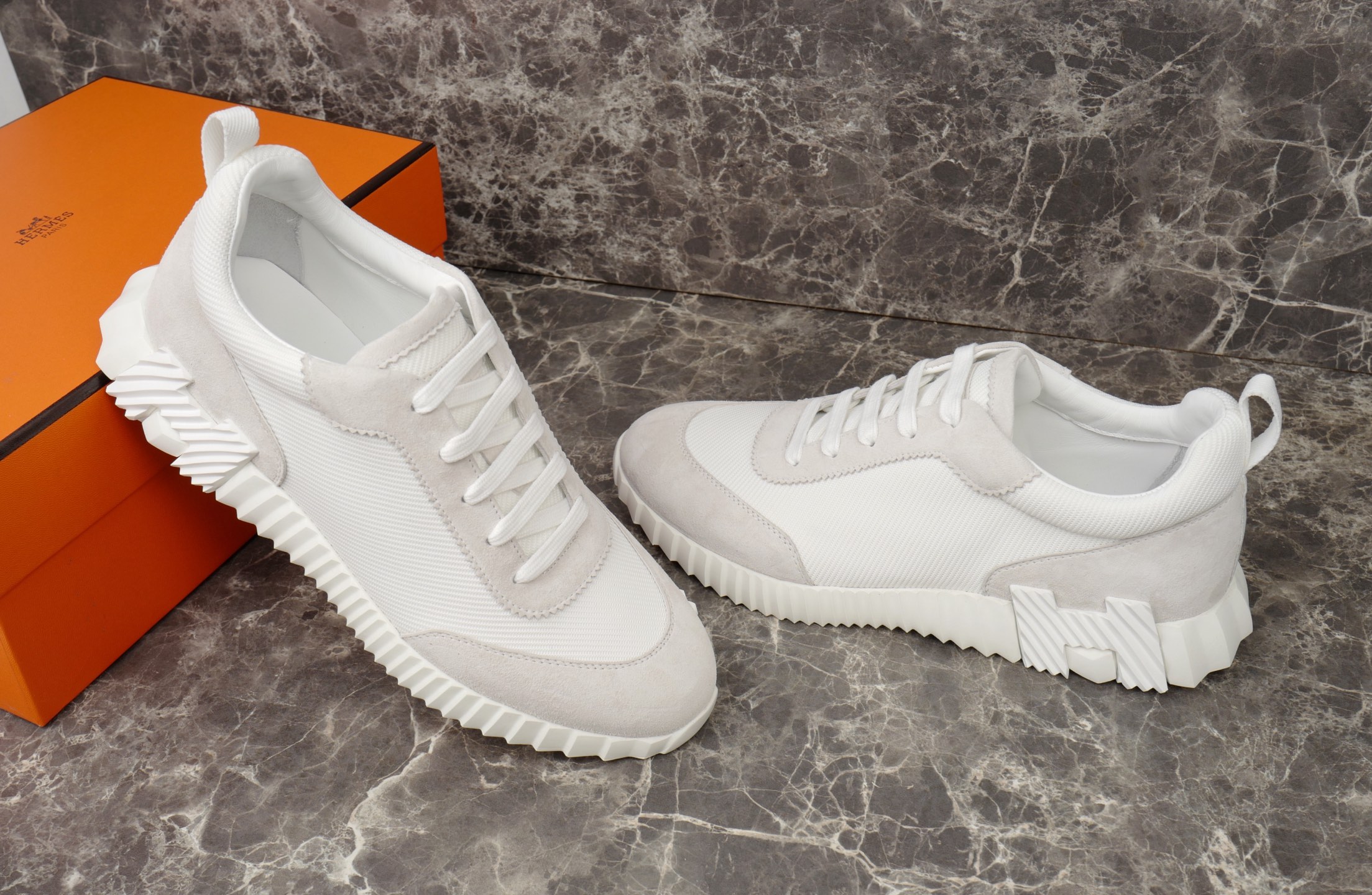 Hermès Bouncing Sneaker: White Mesh & Suede, Lightweight & Stylish, Sizes 38-47 9 i1749667375627 7103 0 7