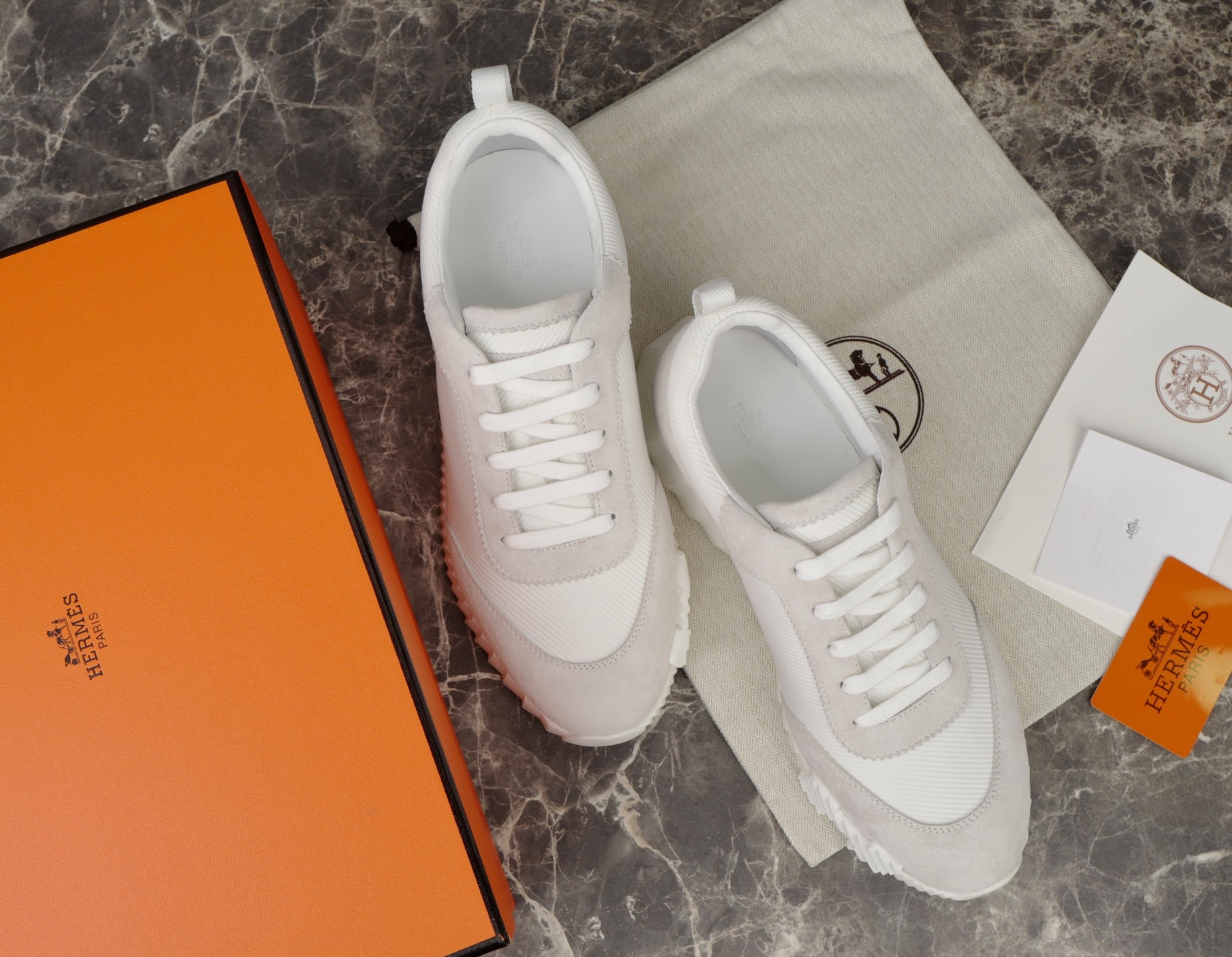Hermès Bouncing Sneaker: White Mesh & Suede, Lightweight & Stylish, Sizes 38-47 4 i1749667378450 6605 0 2