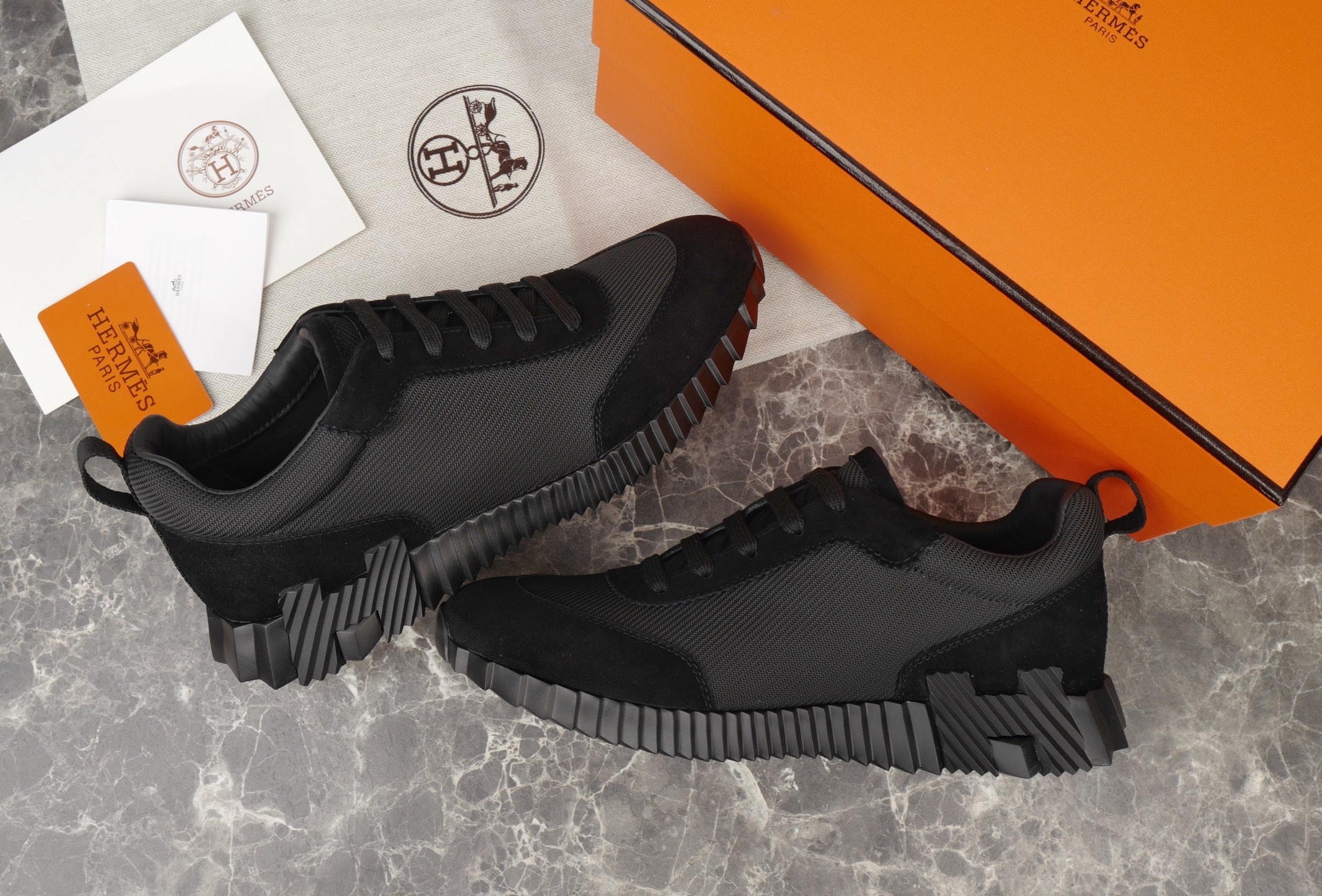Hermes Bouncing Sneaker in Black Tech Mesh & Suede, Size 38-47 3 i1749667523489 7733 0 1