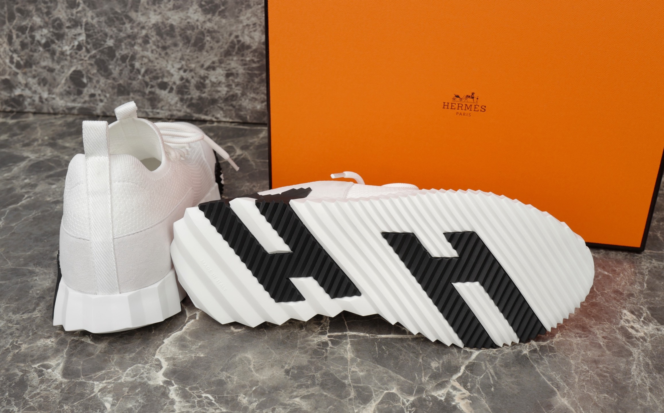 Hermes Bouncing Sneakers in Knitted Suede Goat Skin, Lace-Free Urban Style 10 i1752579894497 4974 0 8