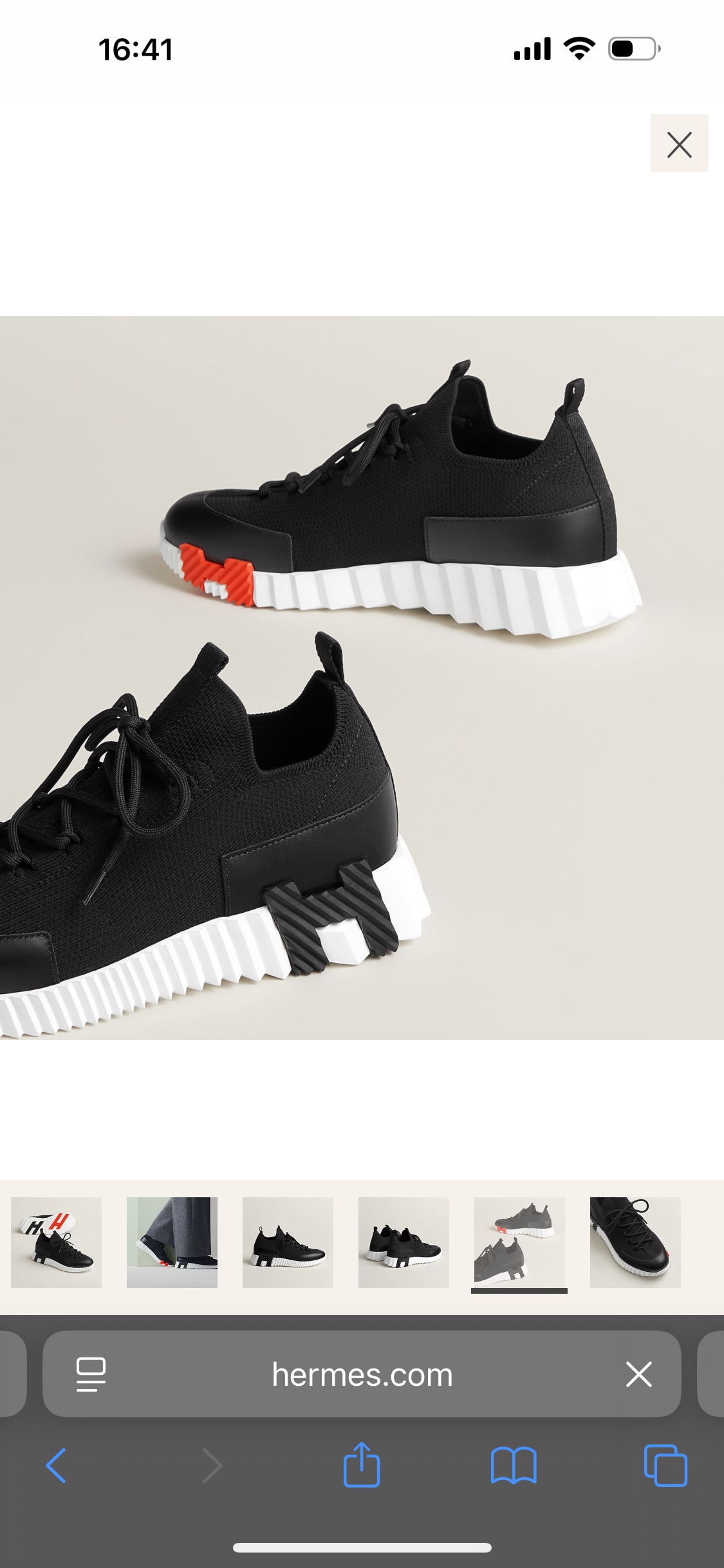 Hermès Bouncing Sneaker: Knit & Suede Goatskin, Lace-Free, Black 6 i1753612919694 3420 0 4