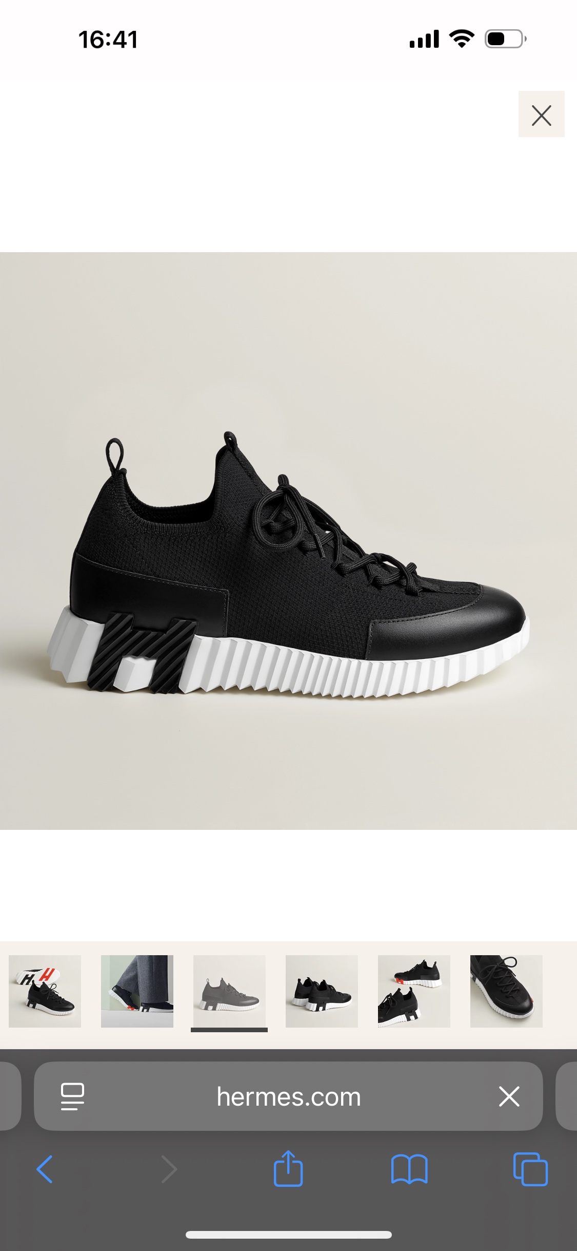 Hermès Bouncing Sneaker: Knit & Suede Goatskin, Lace-Free, Black 2 i1753612919698 9868 0 0