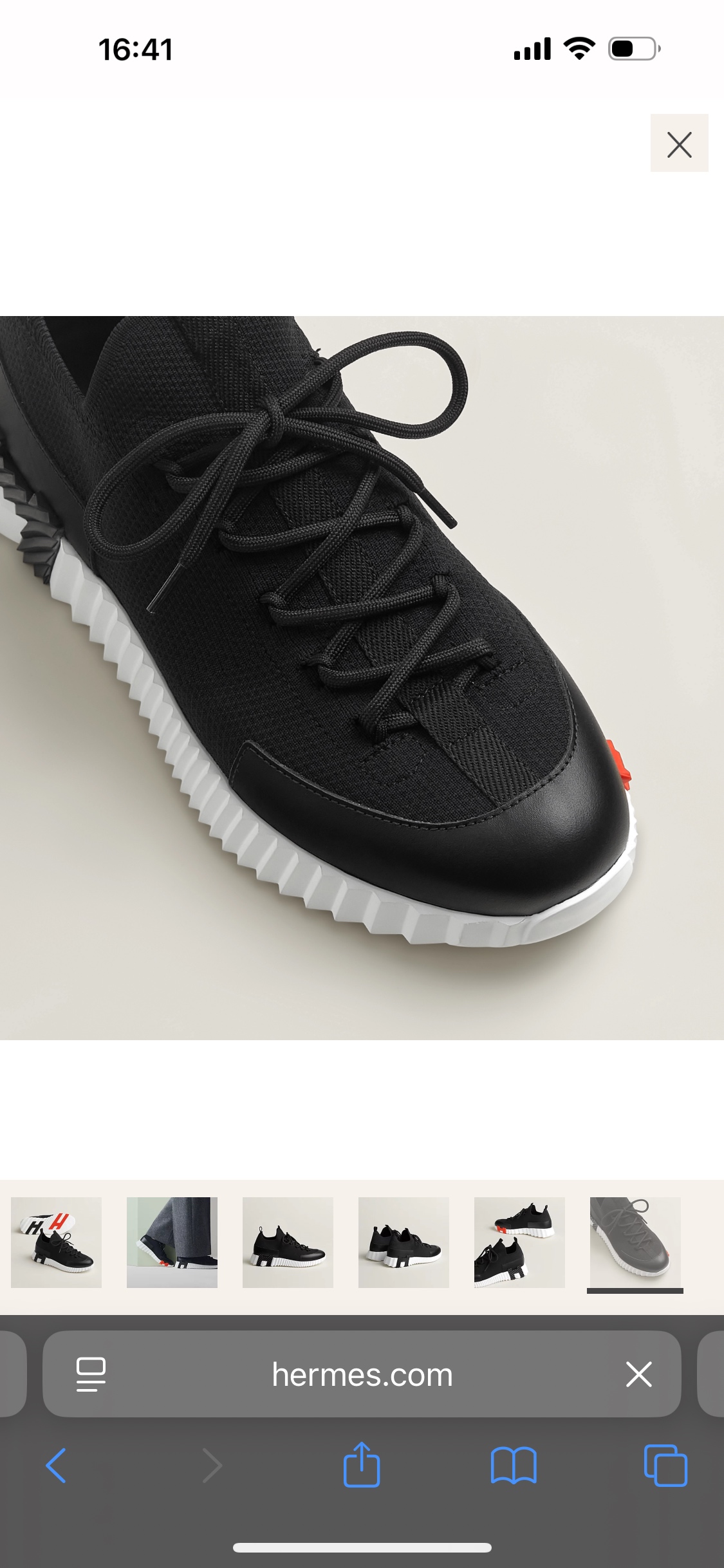 Hermès Bouncing Sneaker: Knit & Suede Goatskin, Lace-Free, Black 7 i1753612919721 421 0 5