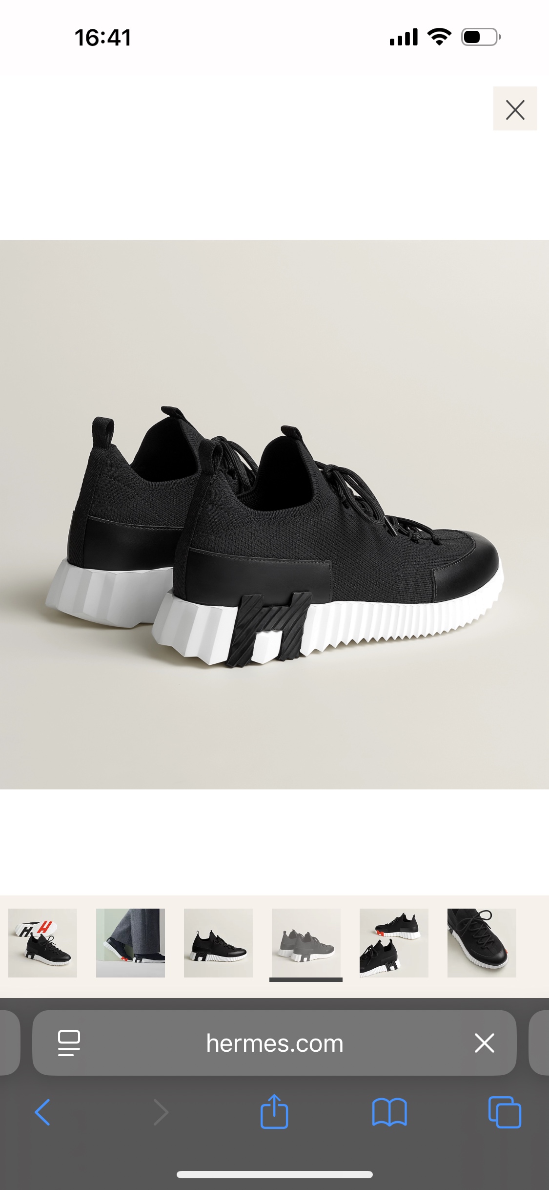 Hermès Bouncing Sneaker: Knit & Suede Goatskin, Lace-Free, Black 5 i1753612920414 8104 0 3