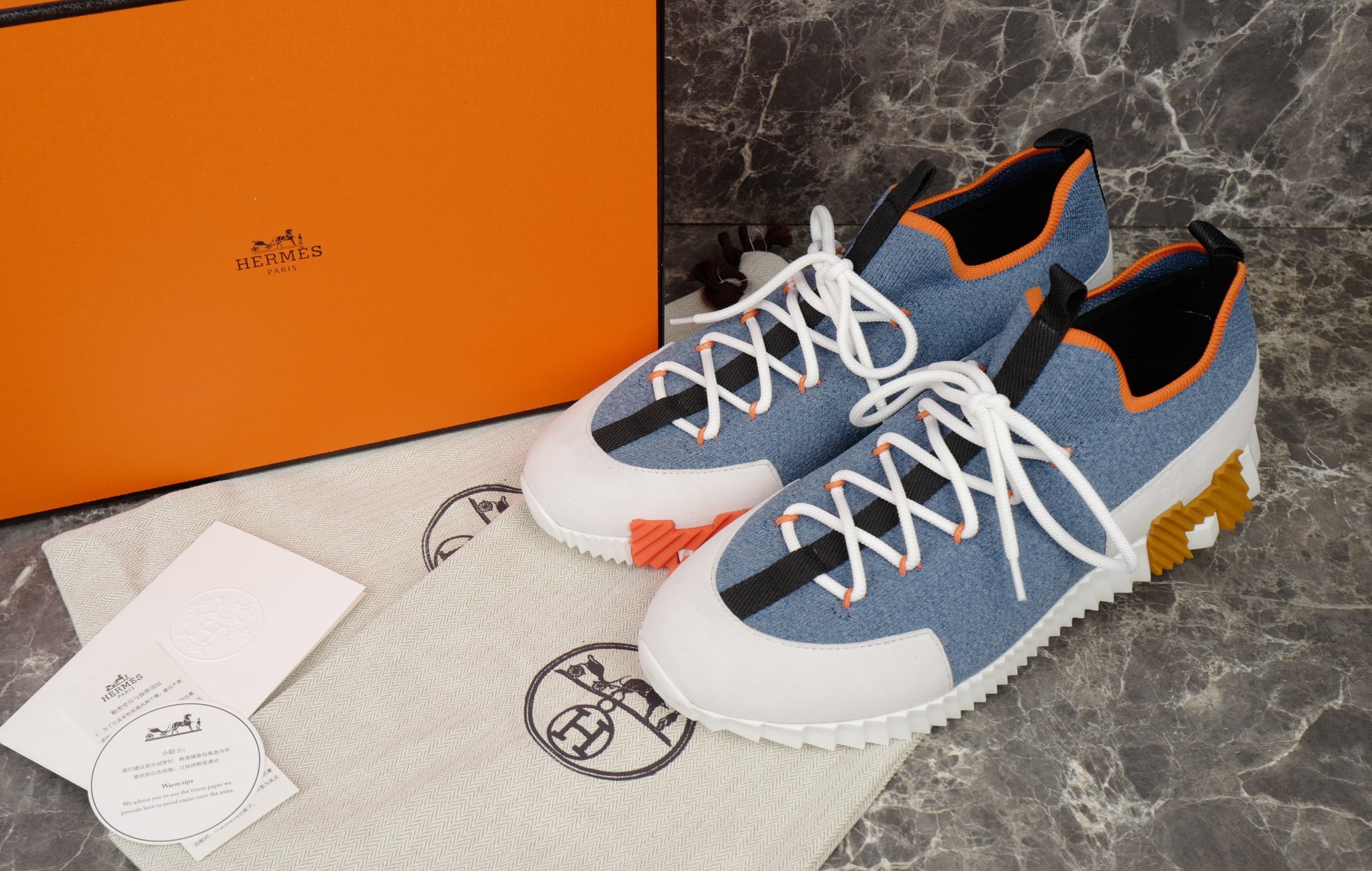 Hermès Bouncing Sneaker: Knit & Suede Goatskin, Light Sole, Urban Style