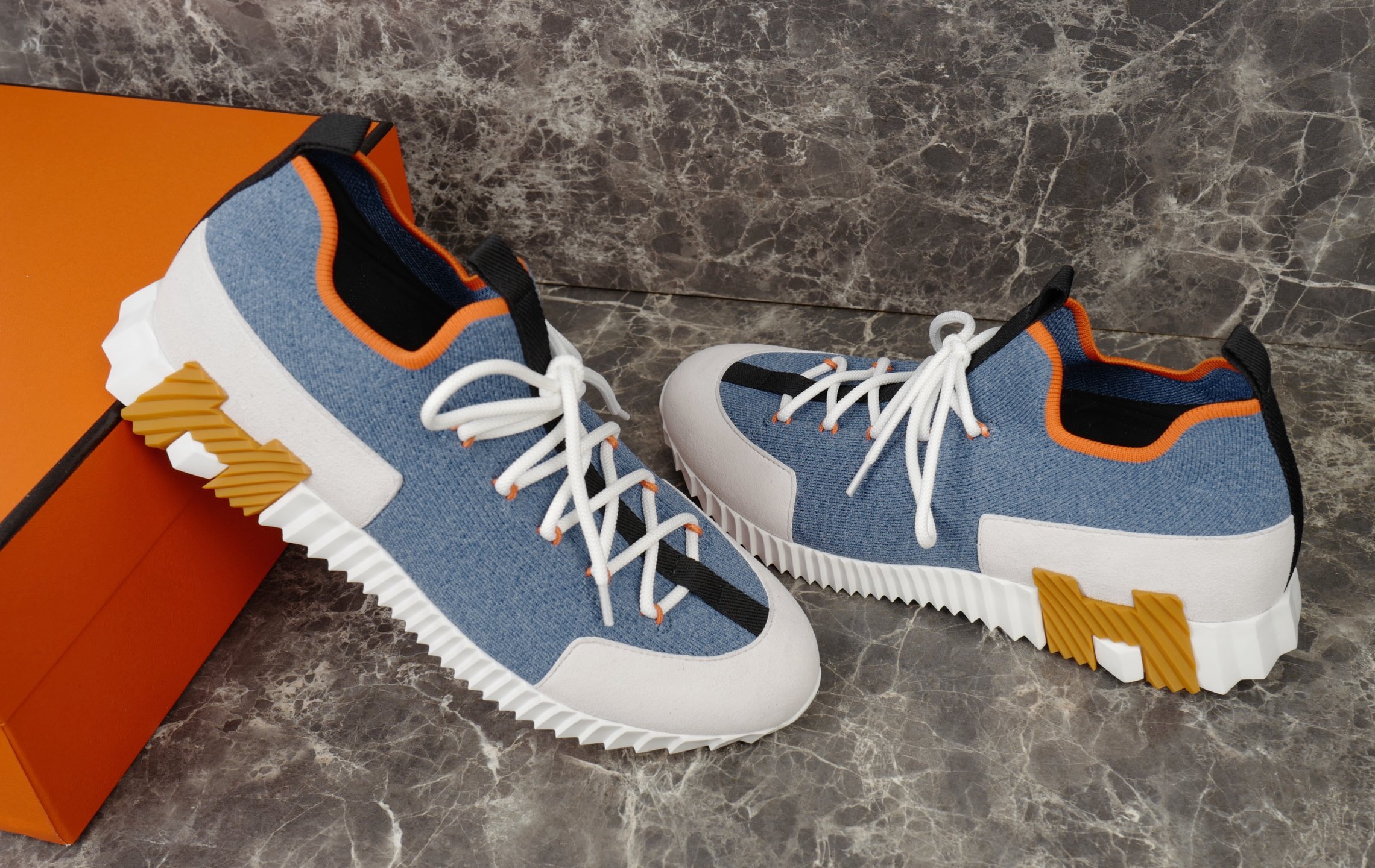 Hermès Bouncing Sneaker: Knit & Suede Goatskin, Light Sole, Urban Style 9 i1753612975332 2082 0 7