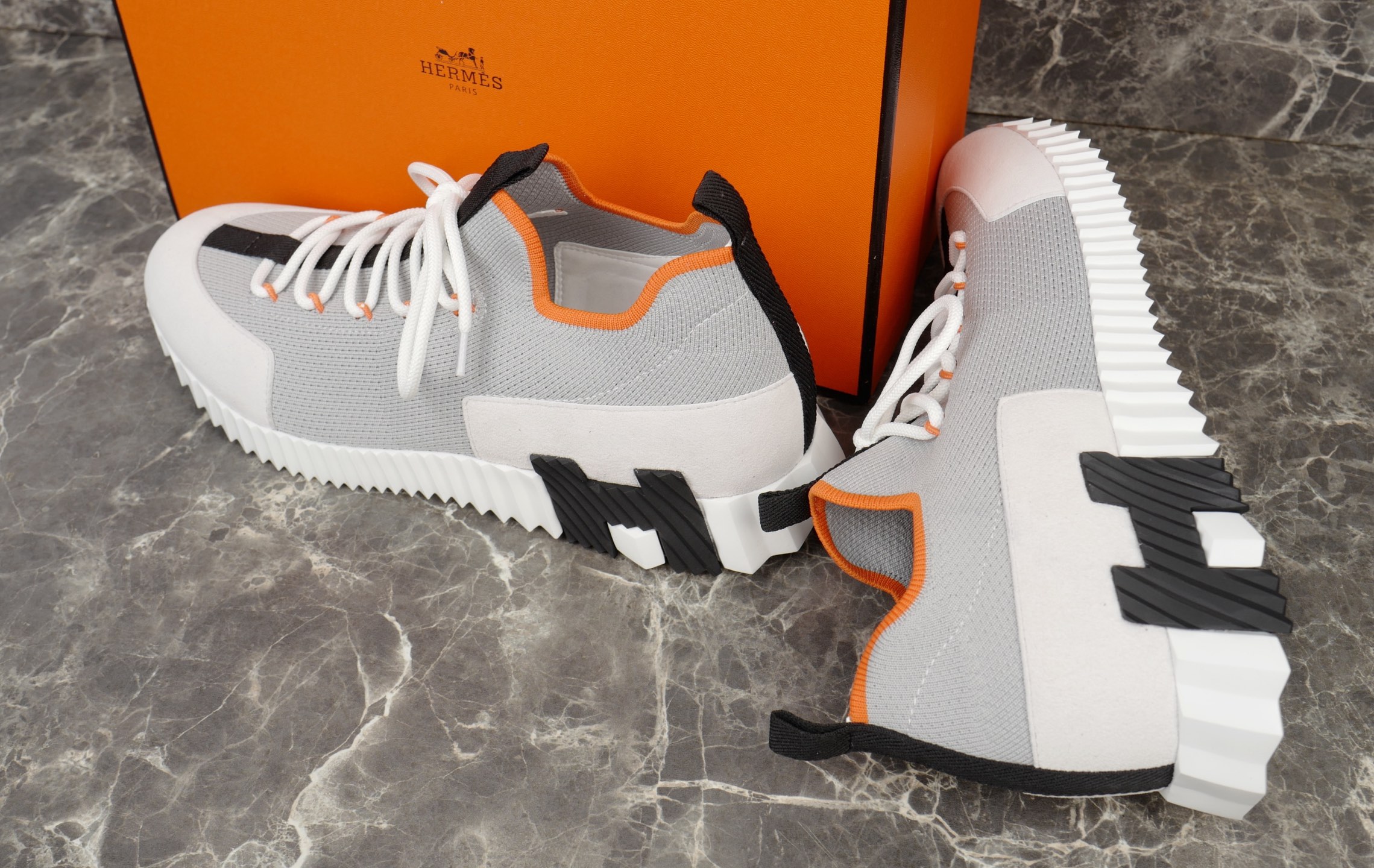 Hermes Men's Bouncing Sneaker, Knit & Suede, Lace-Free Urban Style 7 i1753613060108 8934 0 6