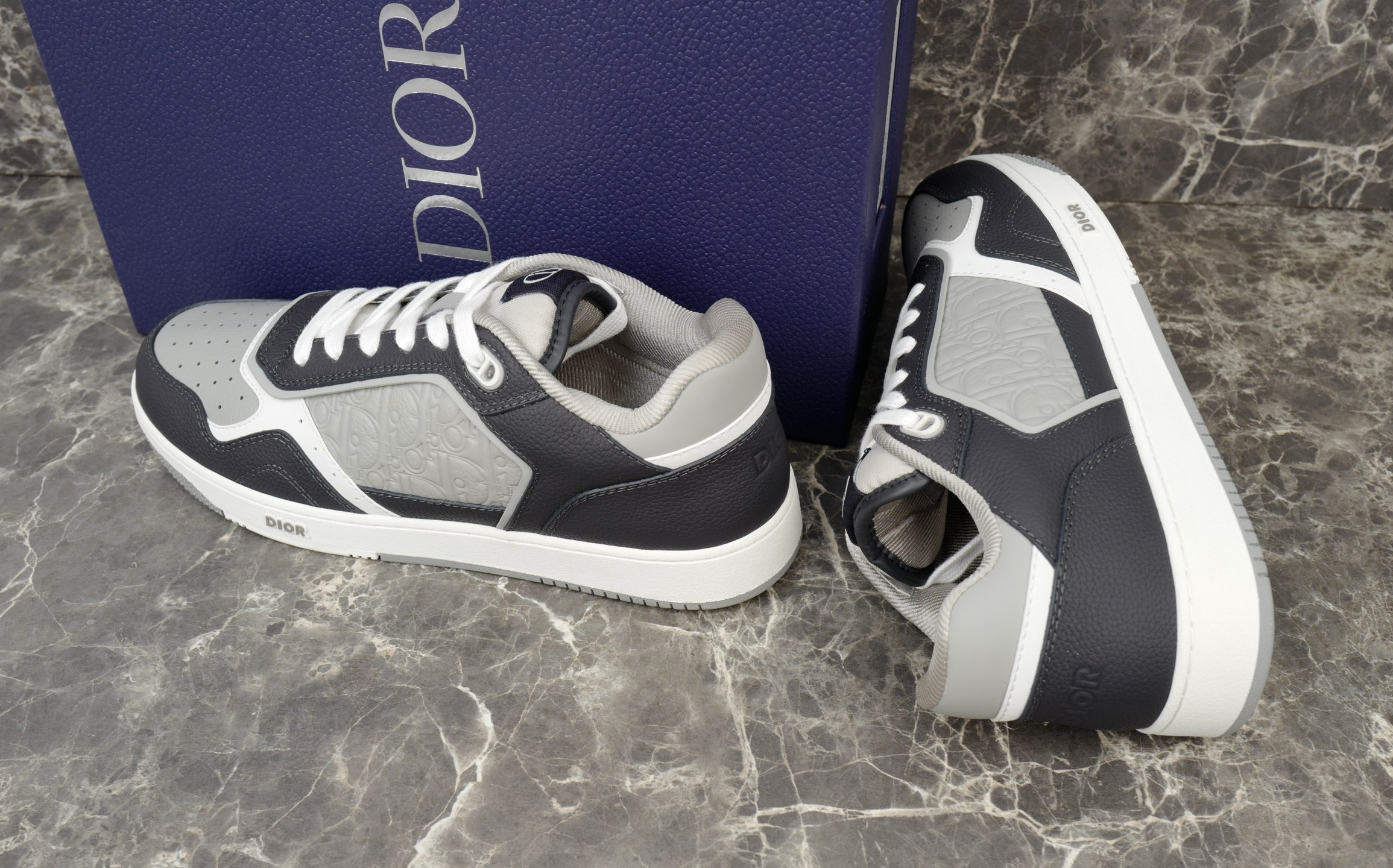 Dior B27 Uptown Low-Top Sneakers in Blue/Gray Oblique Gravity Leather 9 i1754651441341 6315 0 7