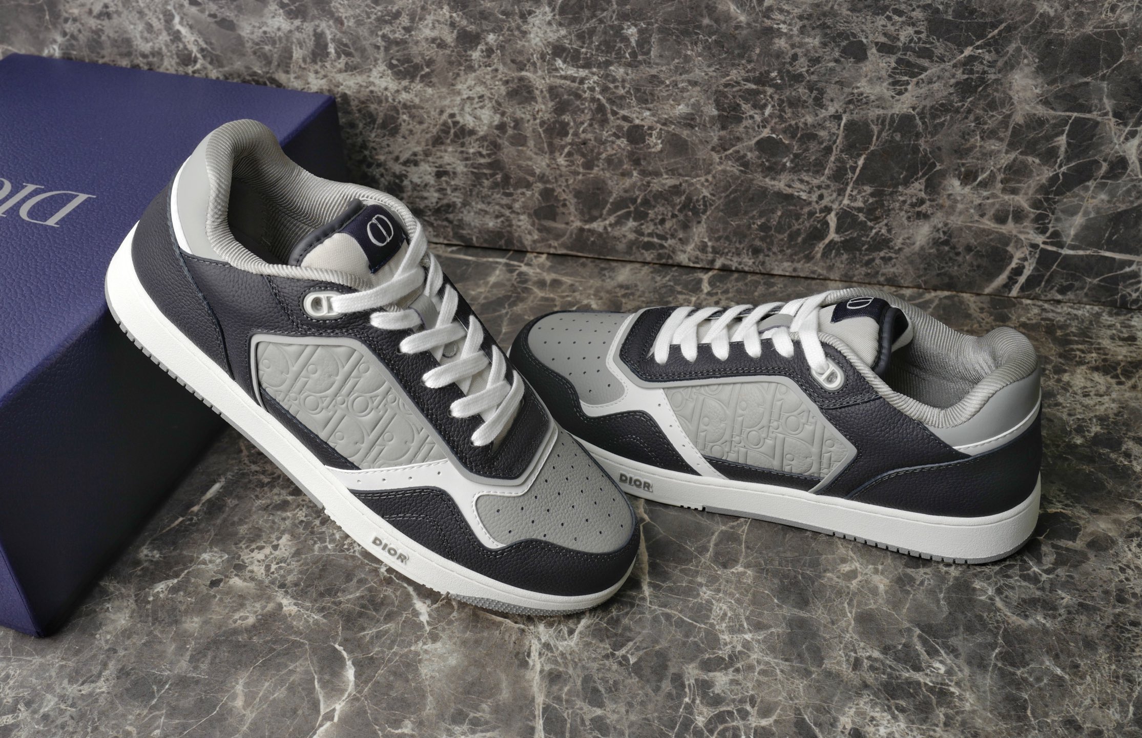 Dior B27 Uptown Low-Top Sneakers in Blue/Gray Oblique Gravity Leather 8 i1754651441365 6100 0 6