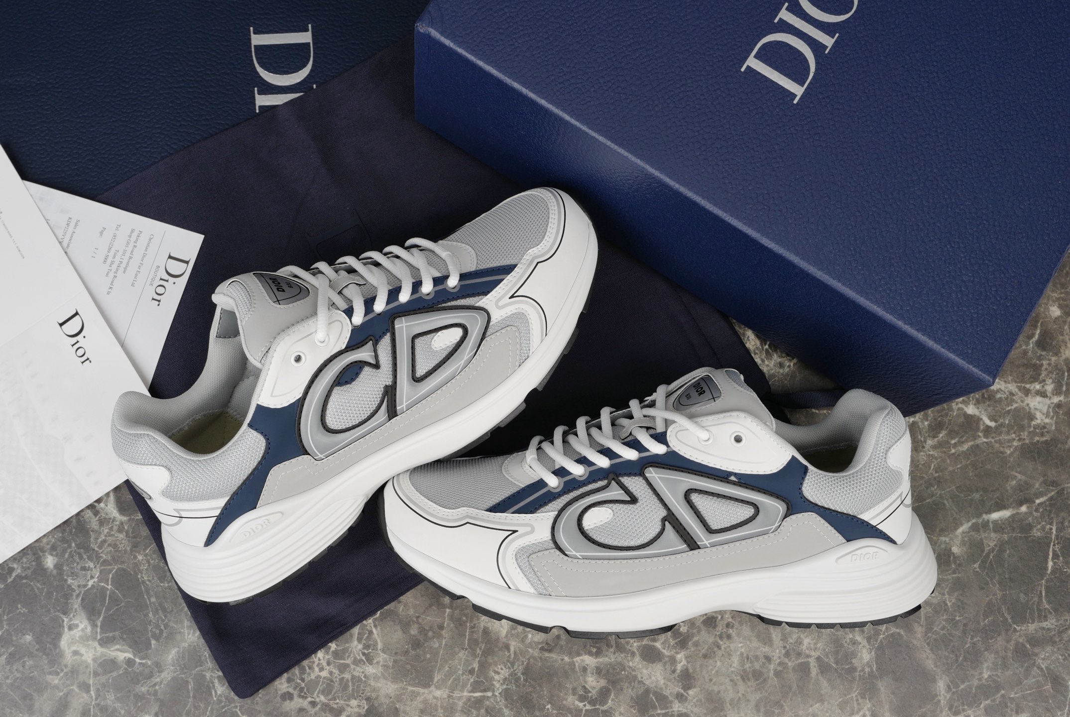 Dior B30 Countdown Low-Top Sneakers in Gray and Blue Tech Fabric 2 i1754651543009 6815 0 1