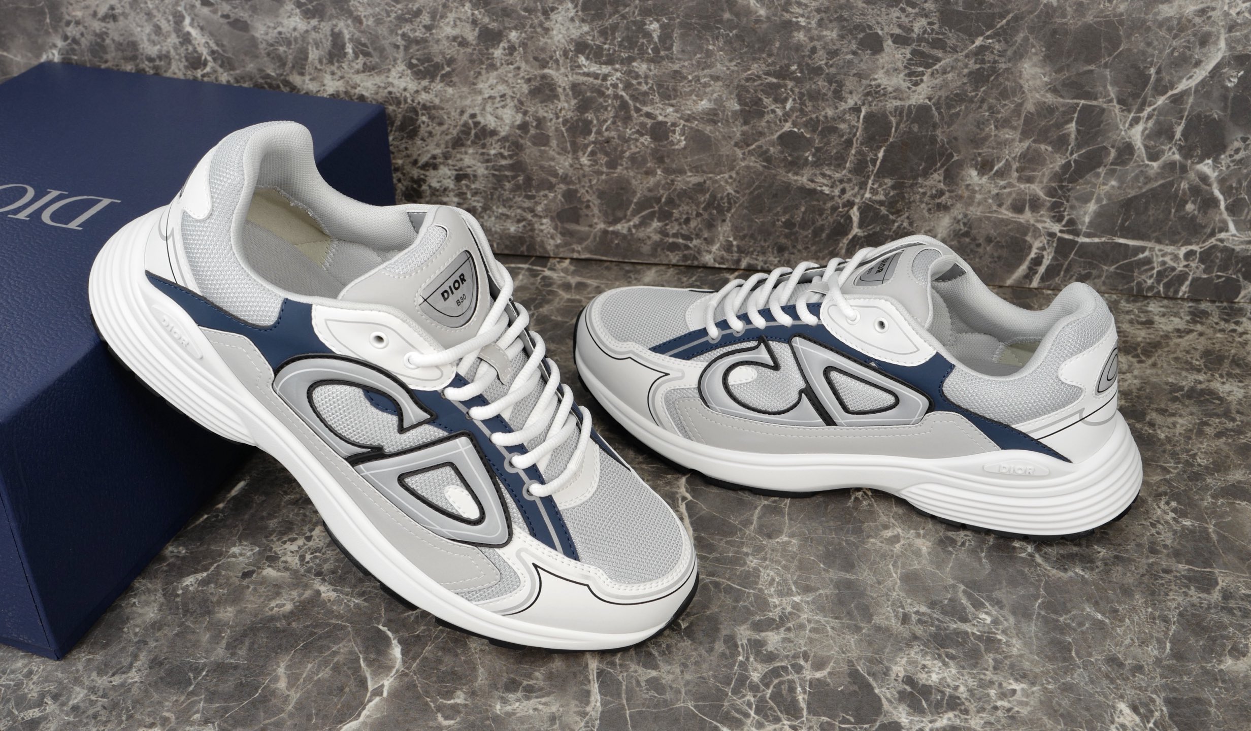 Dior B30 Countdown Low-Top Sneakers in Gray and Blue Tech Fabric 8 i1754651543034 2015 0 7