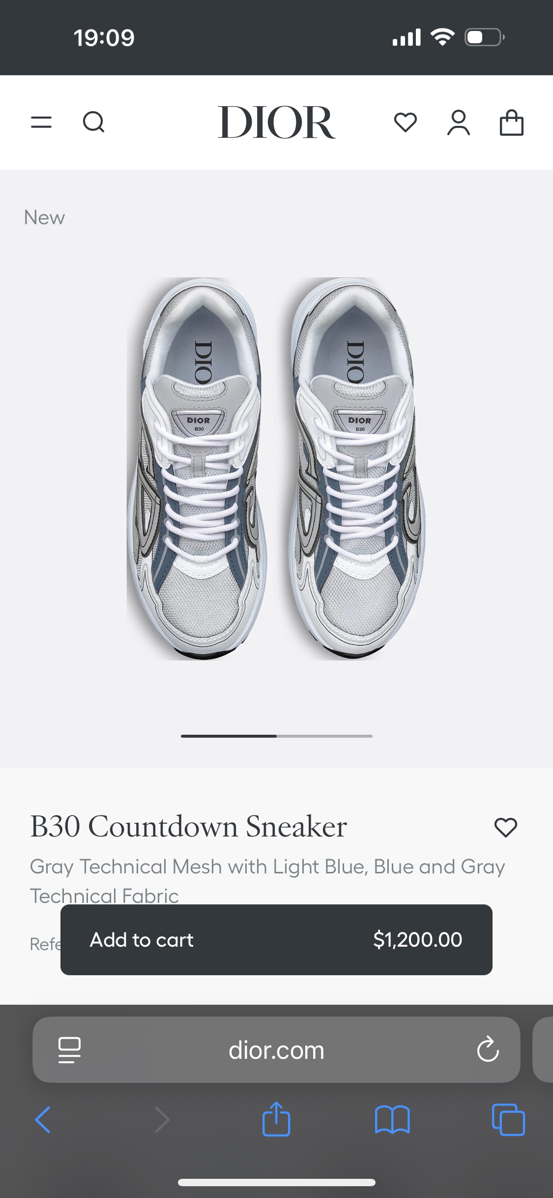 Dior B30 Countdown Sneakers: Gray Mesh with Blue Technical Fabric 5 i1754651623208 91 0 3