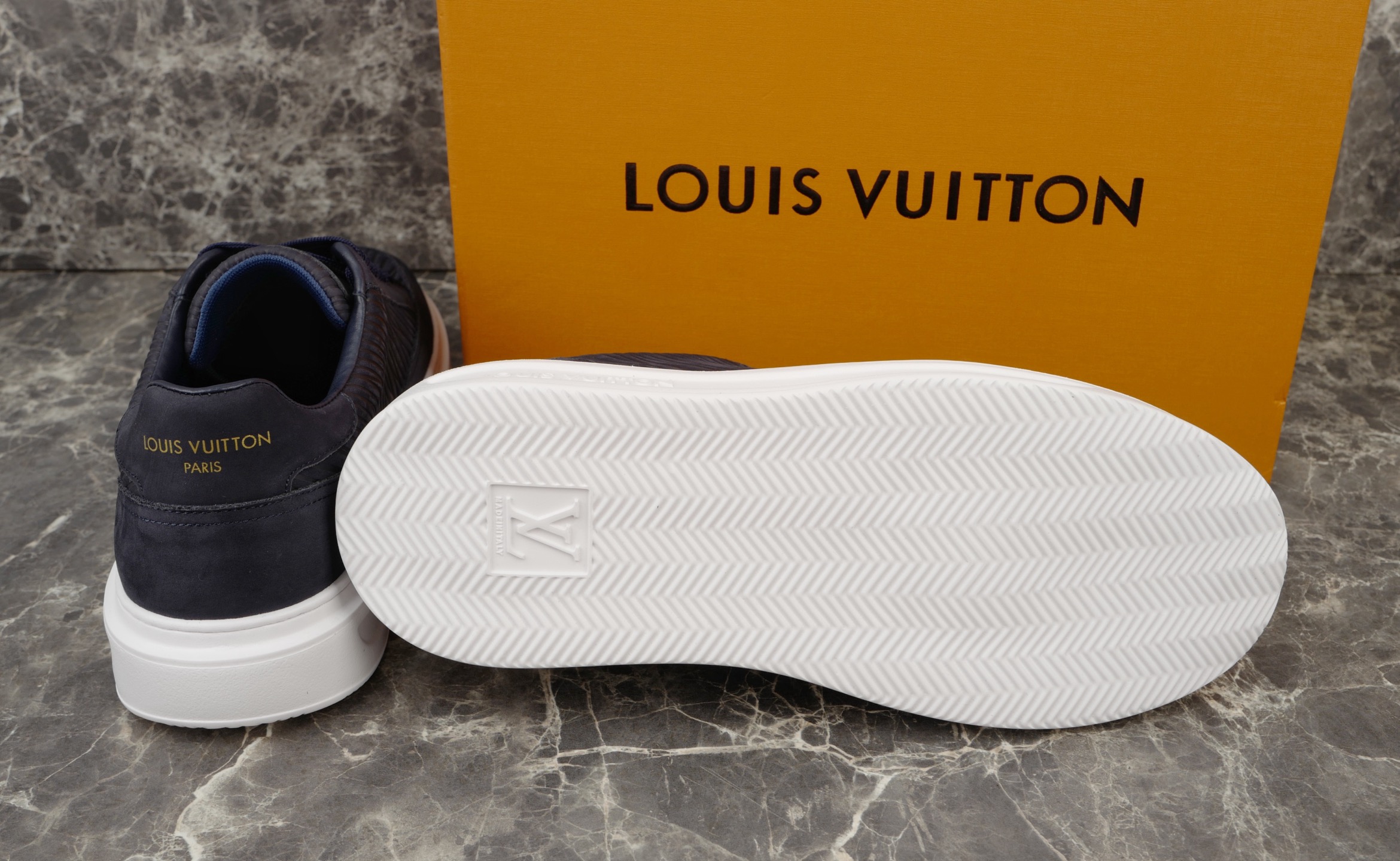 Louis Vuitton Beverly Hills Sneakers in Epi XL Suede Leather, Navy Blue 10 i1754652239185 1720 0 8