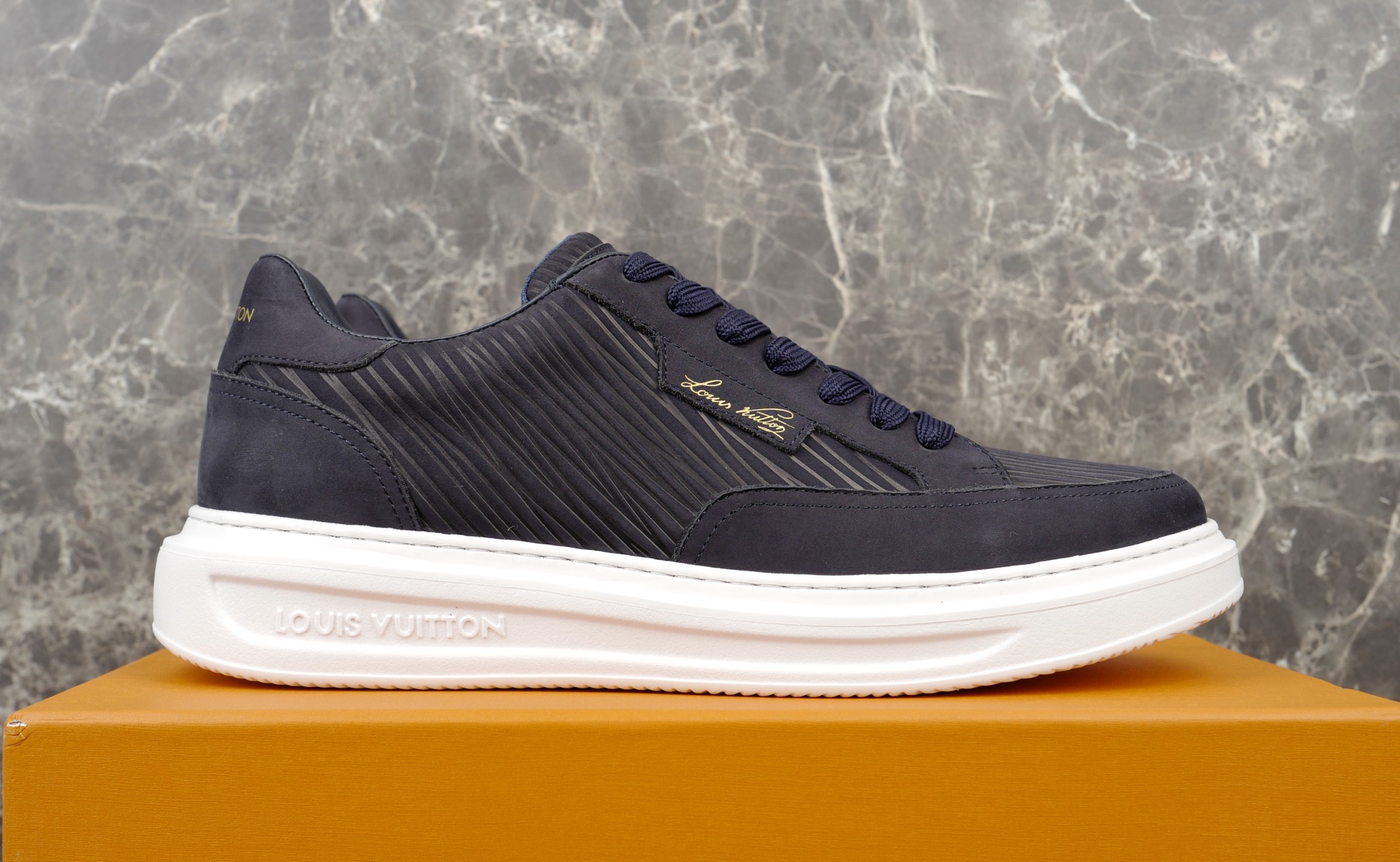 Louis Vuitton Beverly Hills Sneakers in Epi XL Suede Leather, Navy Blue 5 i1754652239198 9961 0 3