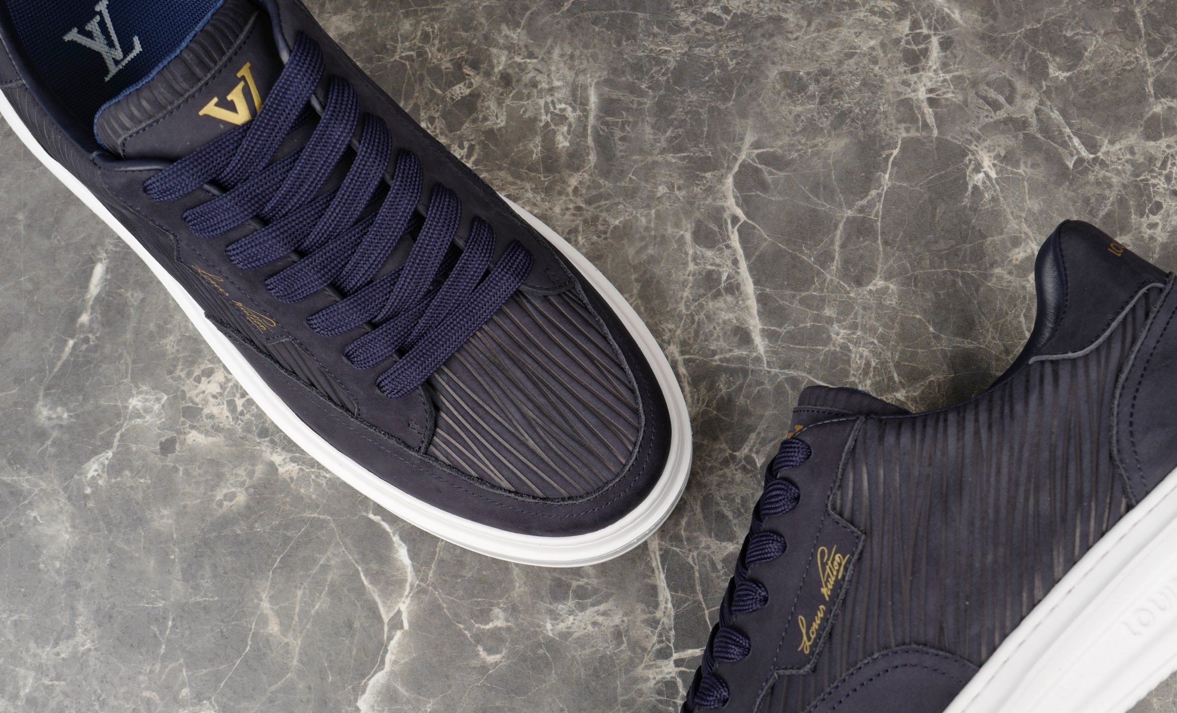 Louis Vuitton Beverly Hills Sneakers in Epi XL Suede Leather, Navy Blue 7 i1754652240165 2844 0 5