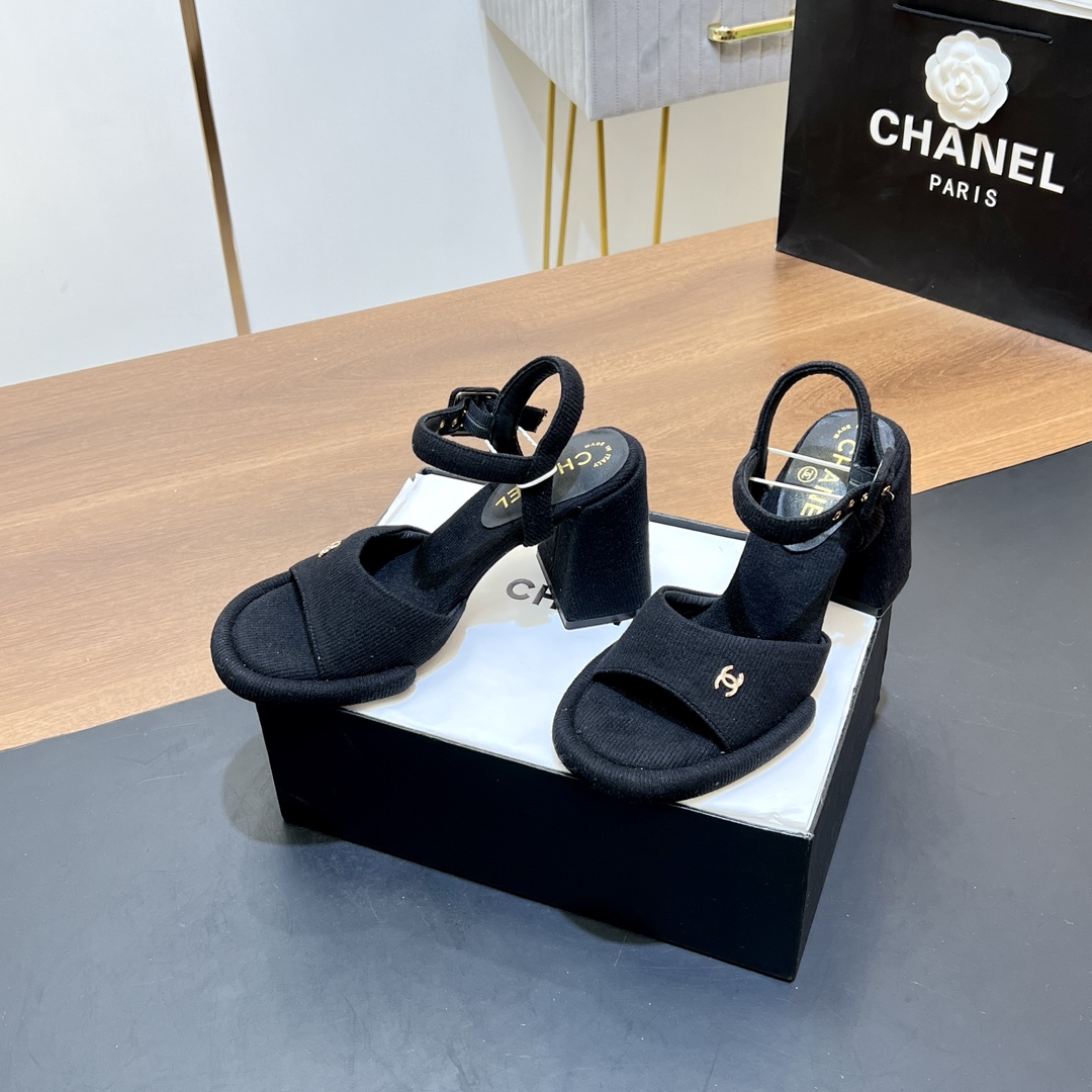 Chanel Chaussures Escarpins À Talons Hauts Sandales Tissé Genuine Leather Peau de mouton Série automne