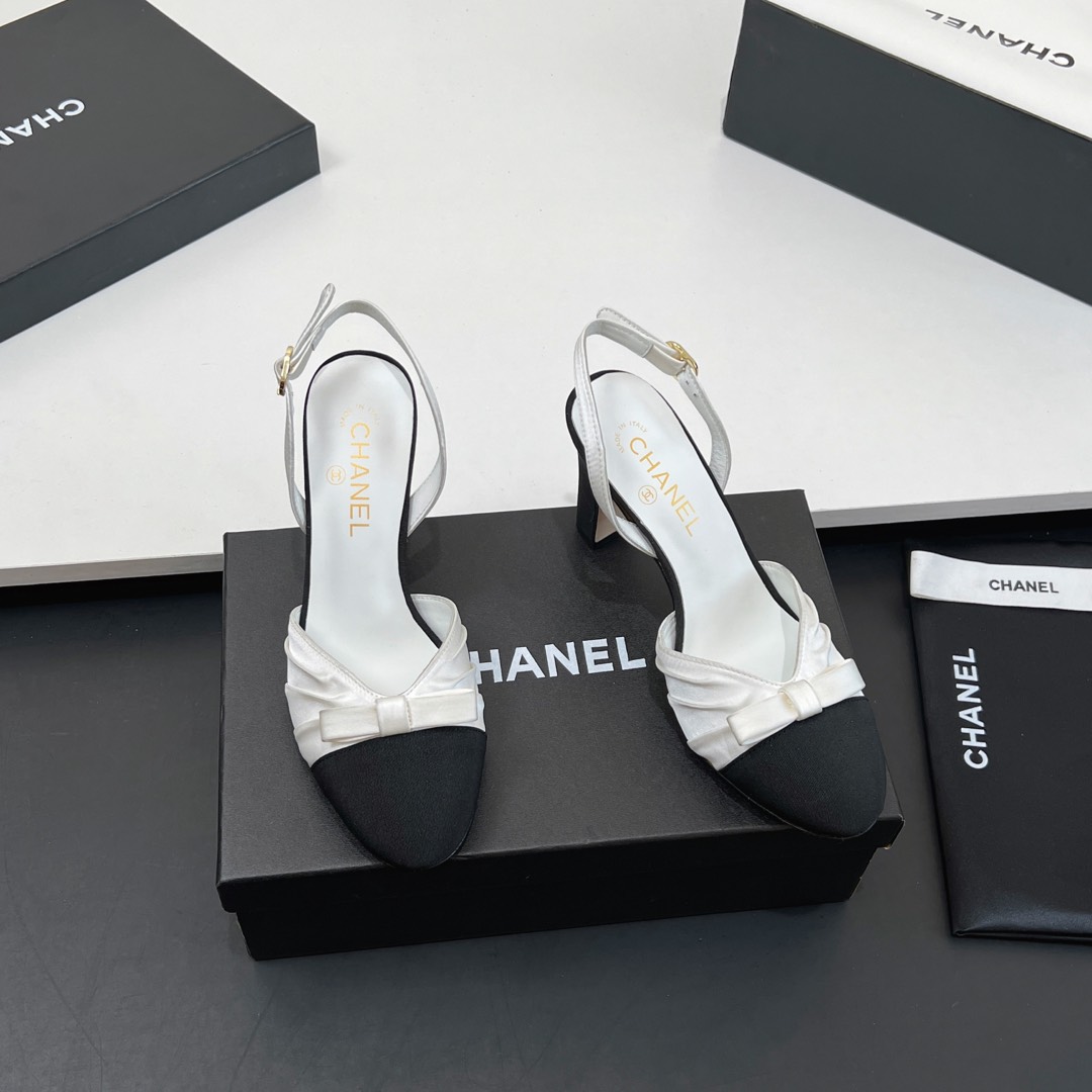 ¡Serie de sandalias de tacón alto y sandalias con lazo Chanel Xiaoxiang 25C! ¡El estilo francés es tan hermoso! ¡Así de…