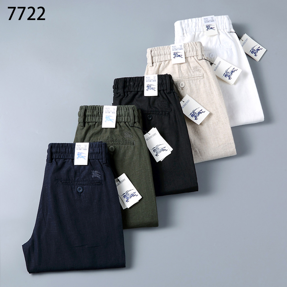 🅿️130🔥🔥🔥 Estilo No. 7722: Pantalones casuales sueltos de pierna recta de marca de alta gama para hombres con banda …