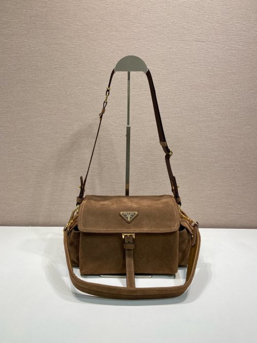 Prada Suede Messenger Bag 1BD394 - Stylish & Functional Crossbody Handbag