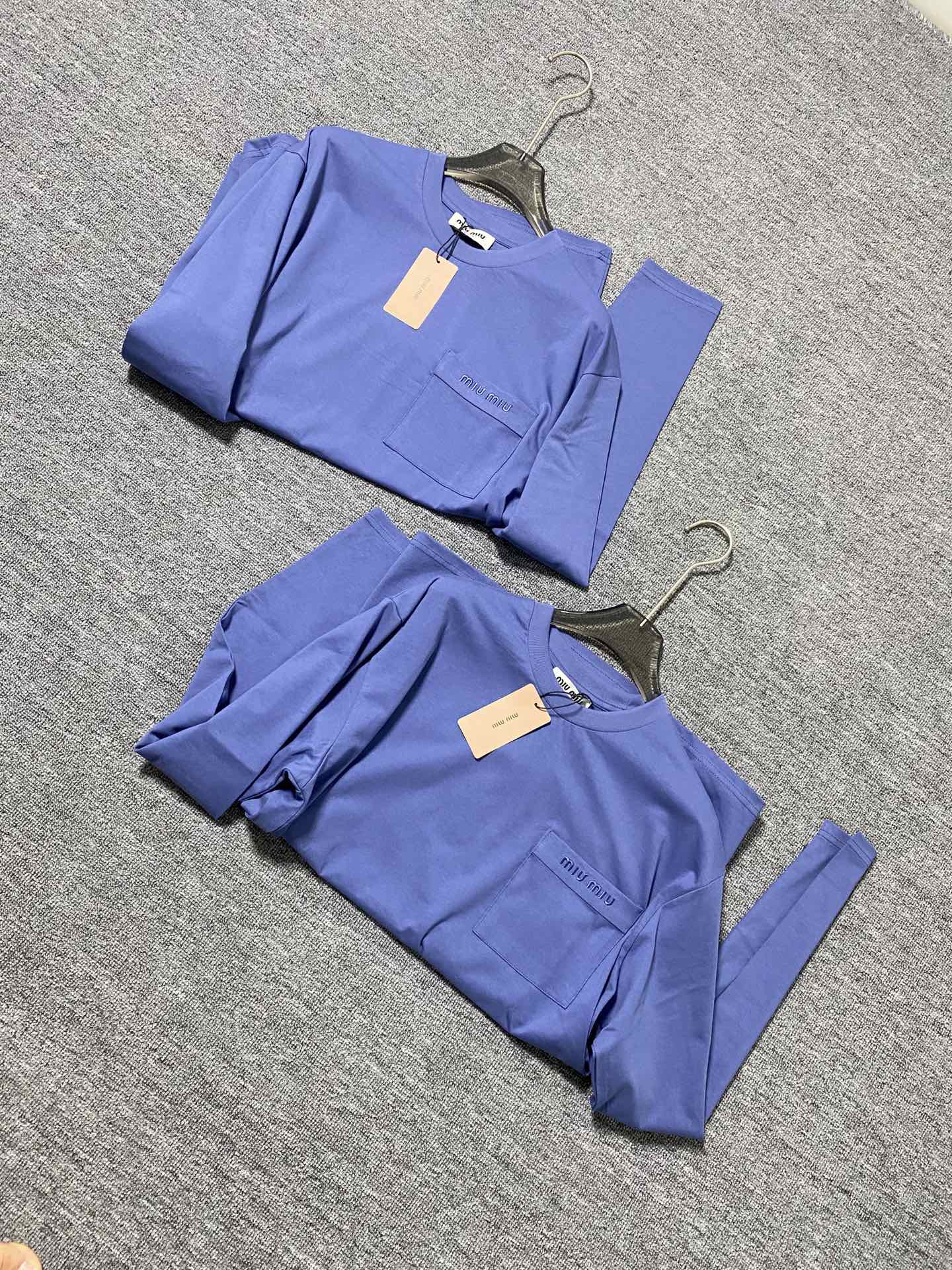 Miu Miu Women's Blue Long Sleeve Crew Neck T-Shirt With Logo 5 i1725024325 5178 3