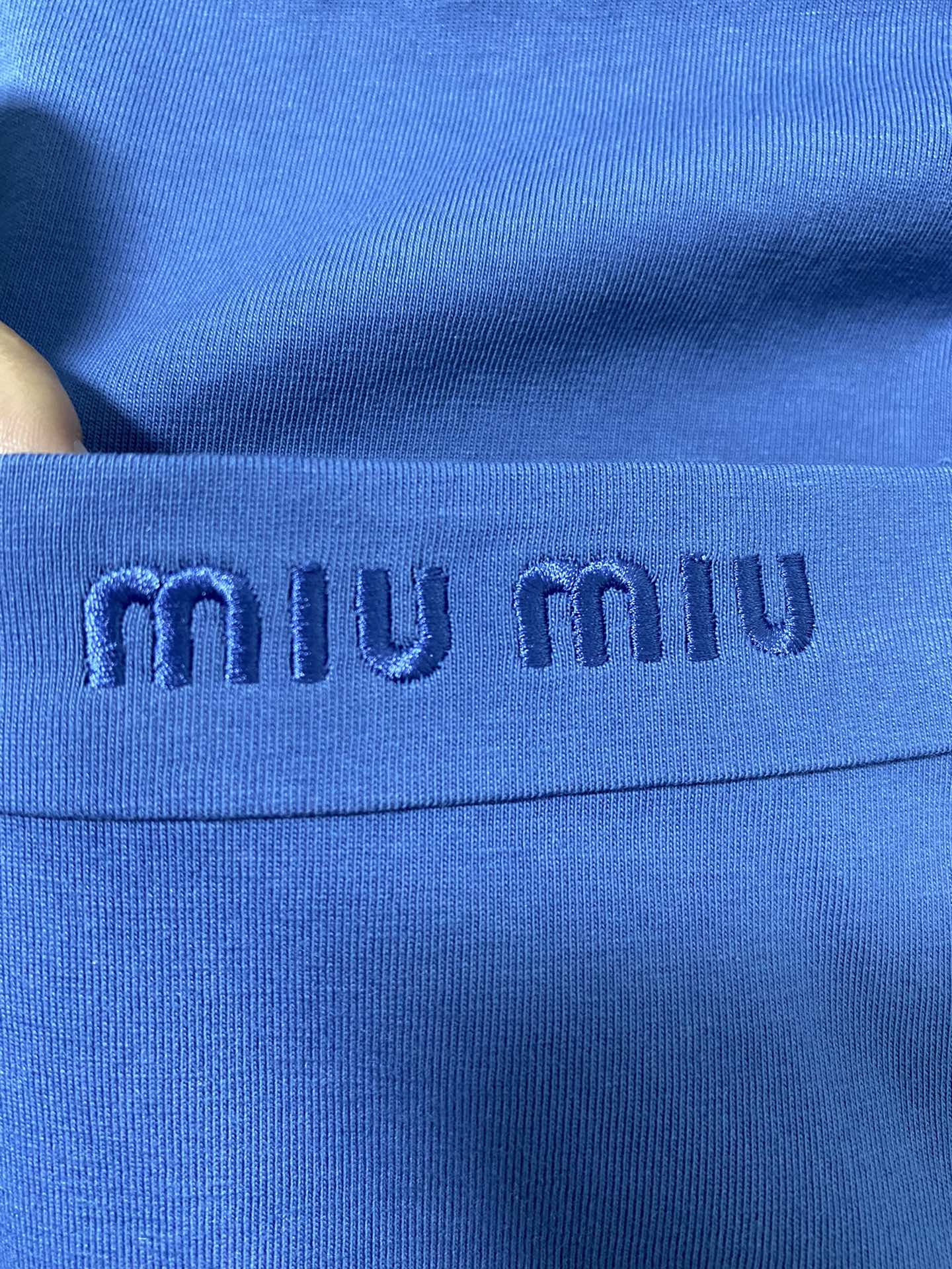 Miu Miu Women's Blue Long Sleeve Crew Neck T-Shirt With Logo 9 i1725024326 1199 6