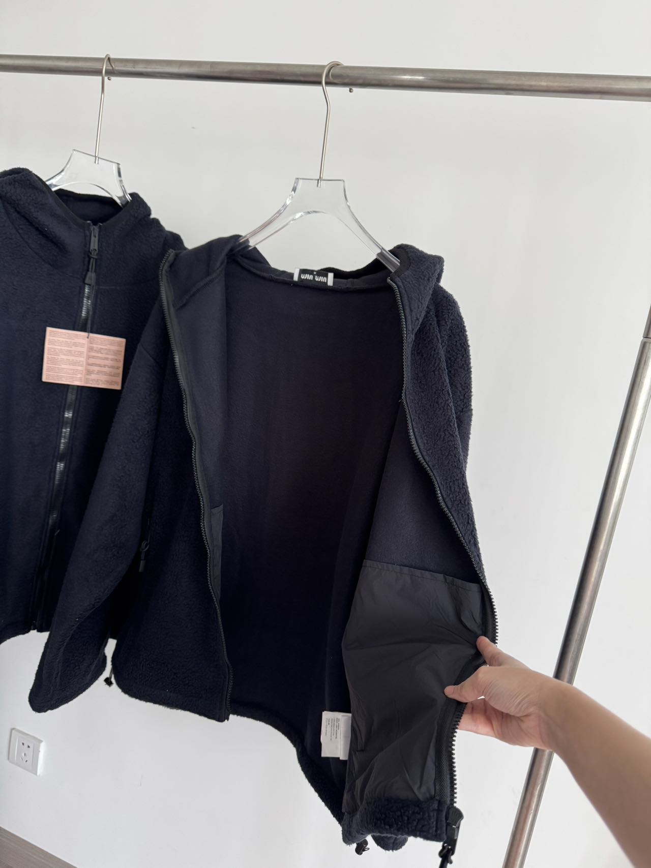 Miu Miu Fleece Zip-Up Hoodie Black - Cozy & Stylish Outerwear, Various Sizes 7 a1757569564051 2526