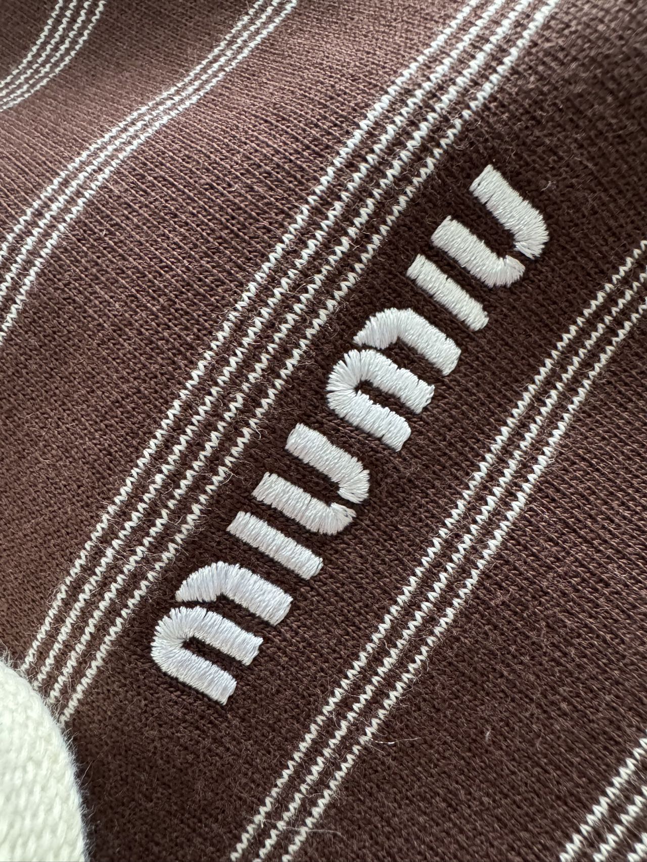 Miu Miu Brown Striped Cotton Full-Zip Hoodie Unisex Sweatshirt 8 a1760412044126 1043