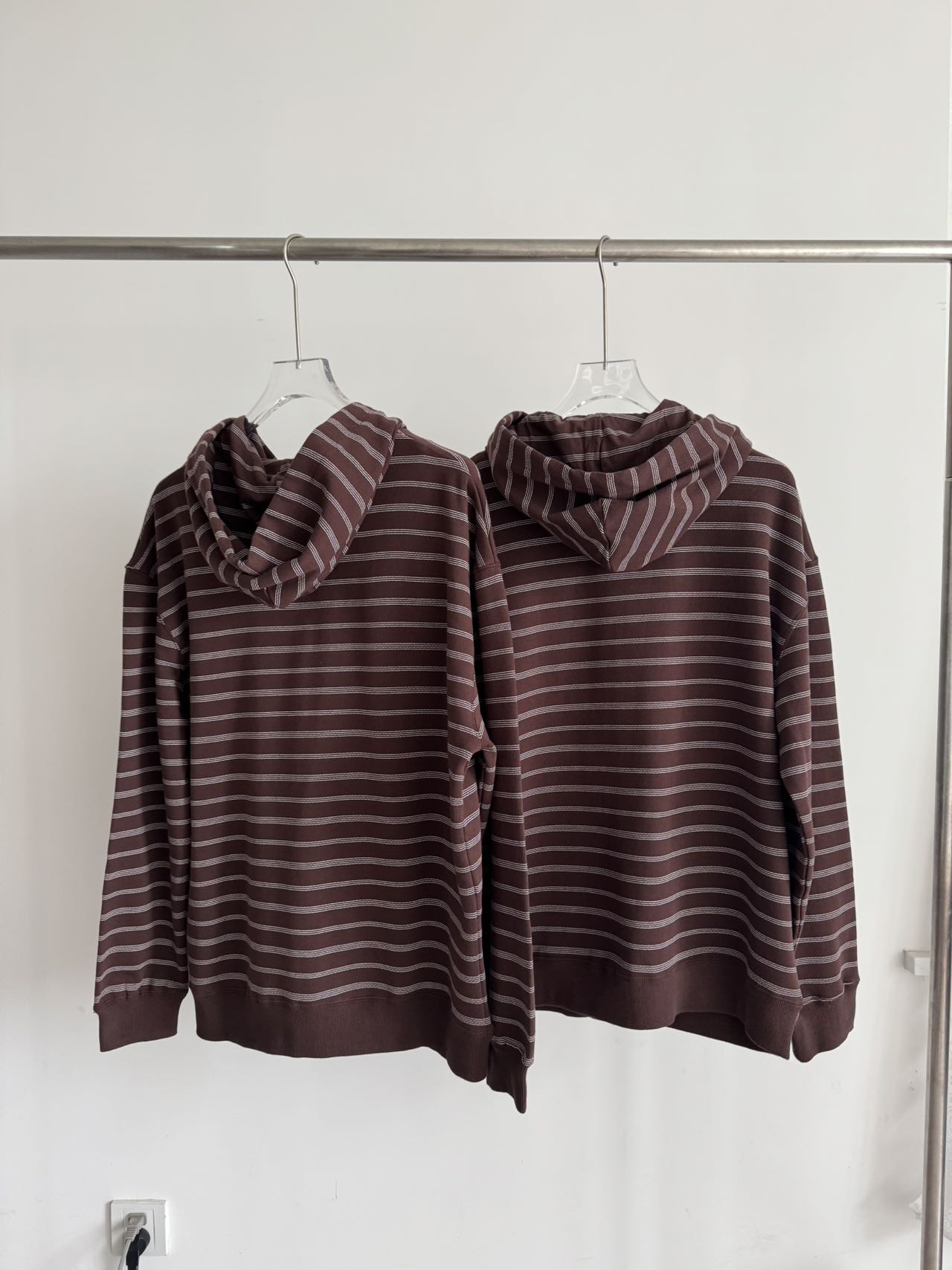 Miu Miu Striped Full-Zip Hoodie Brown/White Unisex Cotton Blend Sweatshirt 3 a1760412052136 3576