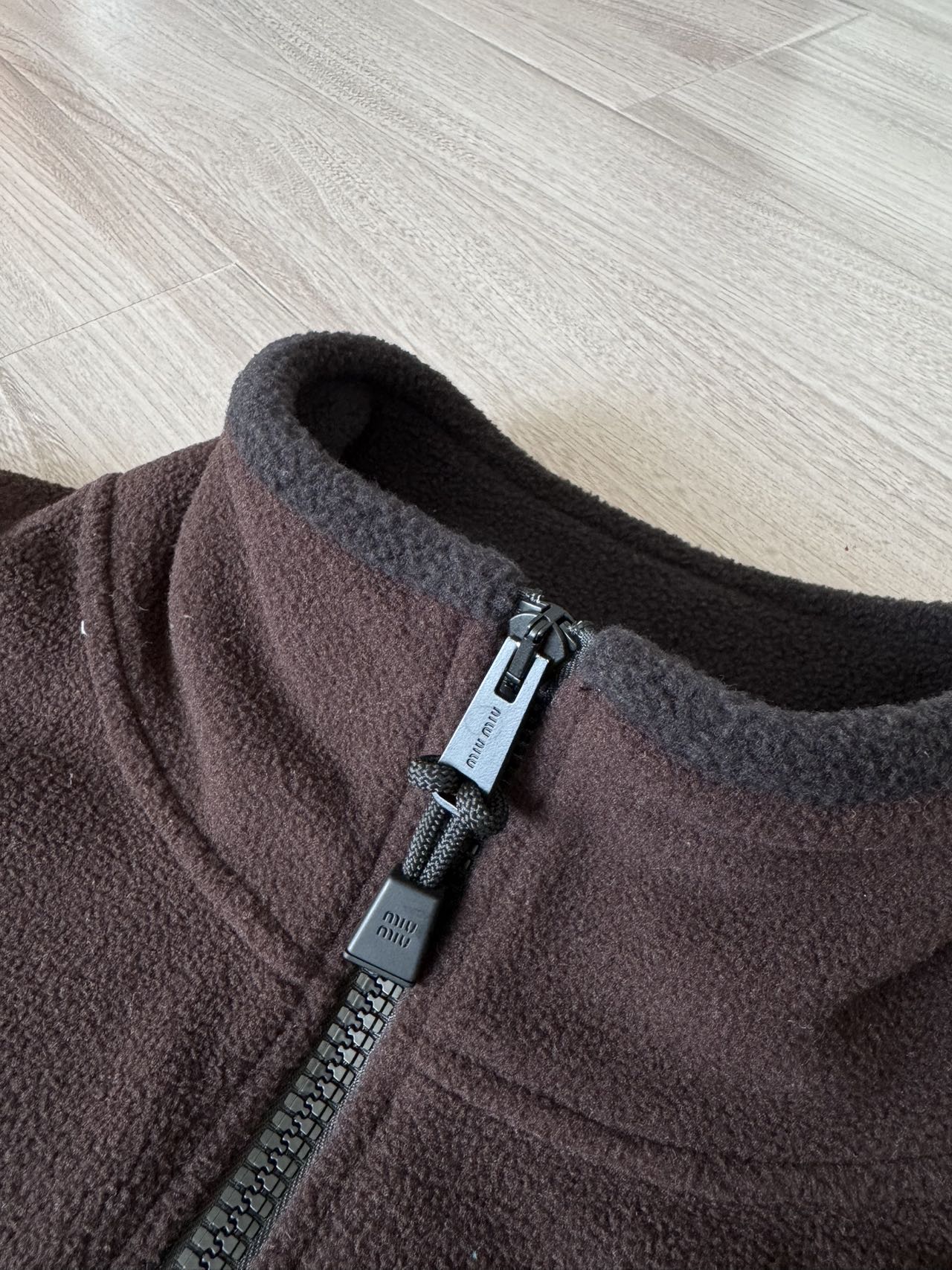 Miu Miu Brown Fleece High Neck Jacket Slim Fit Unisex Style 6 a1760533796145 0251
